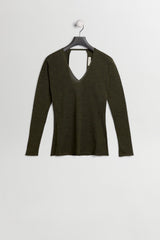 Yoko Jumper - Khaki Extra Fine Merino Knit | Miista | Designed & Handmade in Europe