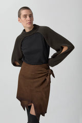 Marlene Sleeves - Brown Cashmere Blend Knit | Miista | Designed & Handmade in Europe