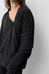 Noxi Black Asymmetric Jacket | Miista | Designed & Handmade in Europe