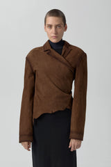 Steph Tan Wrapped Leather Jacket | Miista | Designed & Handmade in Europe