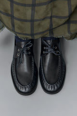 Edelira Navy Black Bicolor Derby Loafers | Miista | Designed & Handmade in Europe
