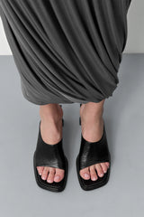 Sonali Black Asymmetric Sandals | Miista | Designed & Handmade in Europe