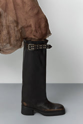 Kristel Brown Tall Boots | Miista | Designed & Handmade in Europe