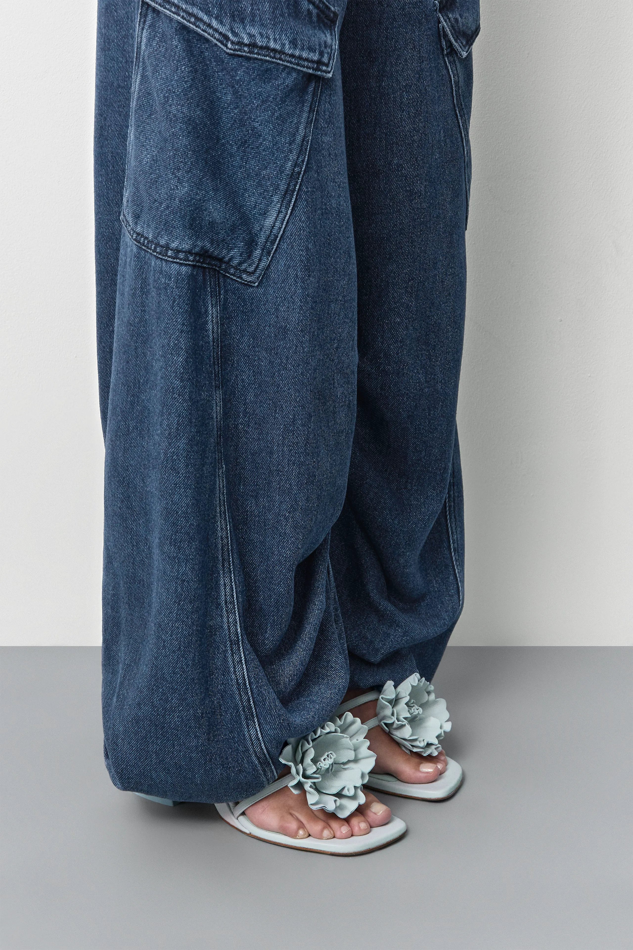 Hara Mint Leather Flower Sandals | Miista | Designed & Handmade in Europe