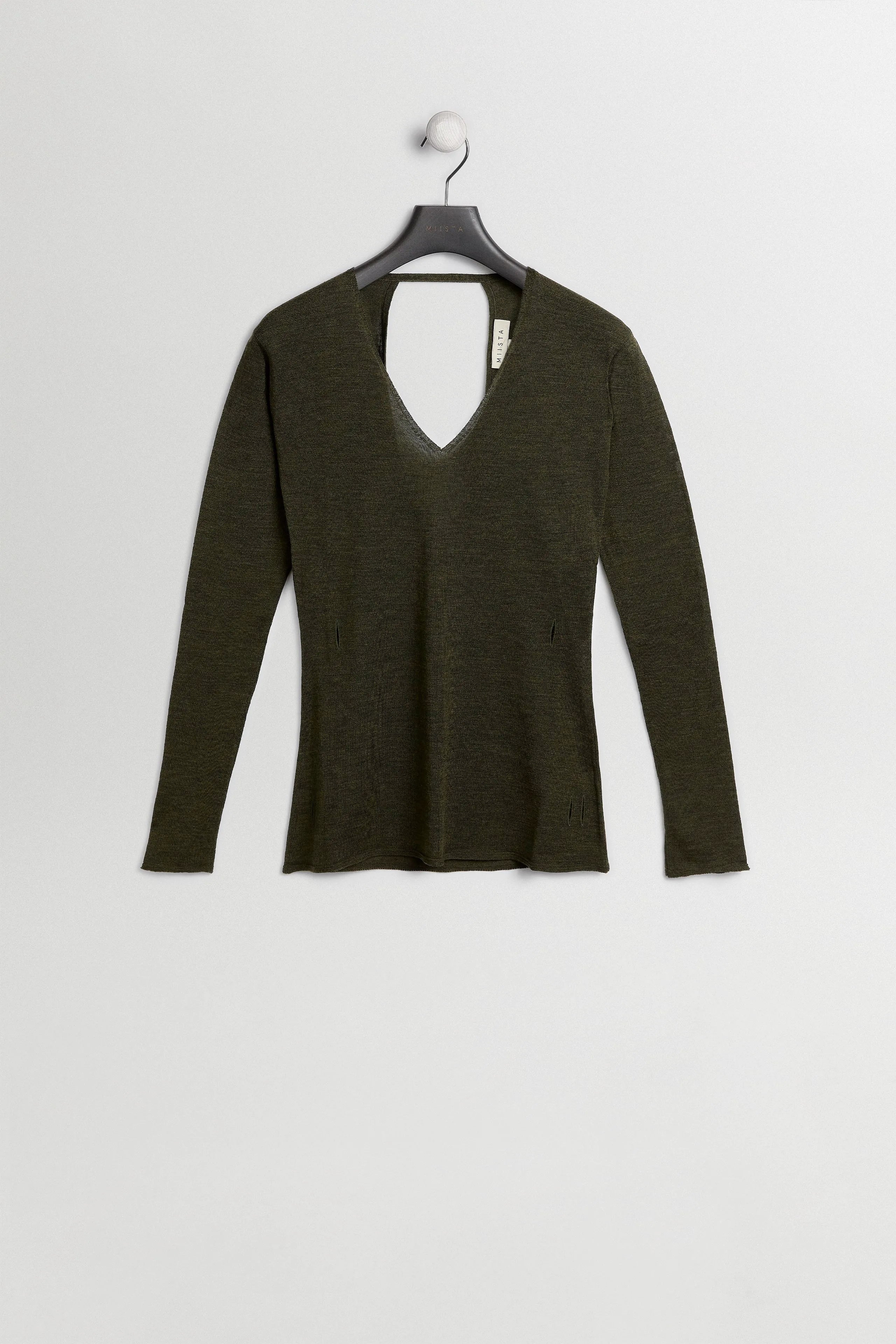 Yoko Jumper - Khaki Extra Fine Merino Knit | Miista | Designed & Handmade in Europe