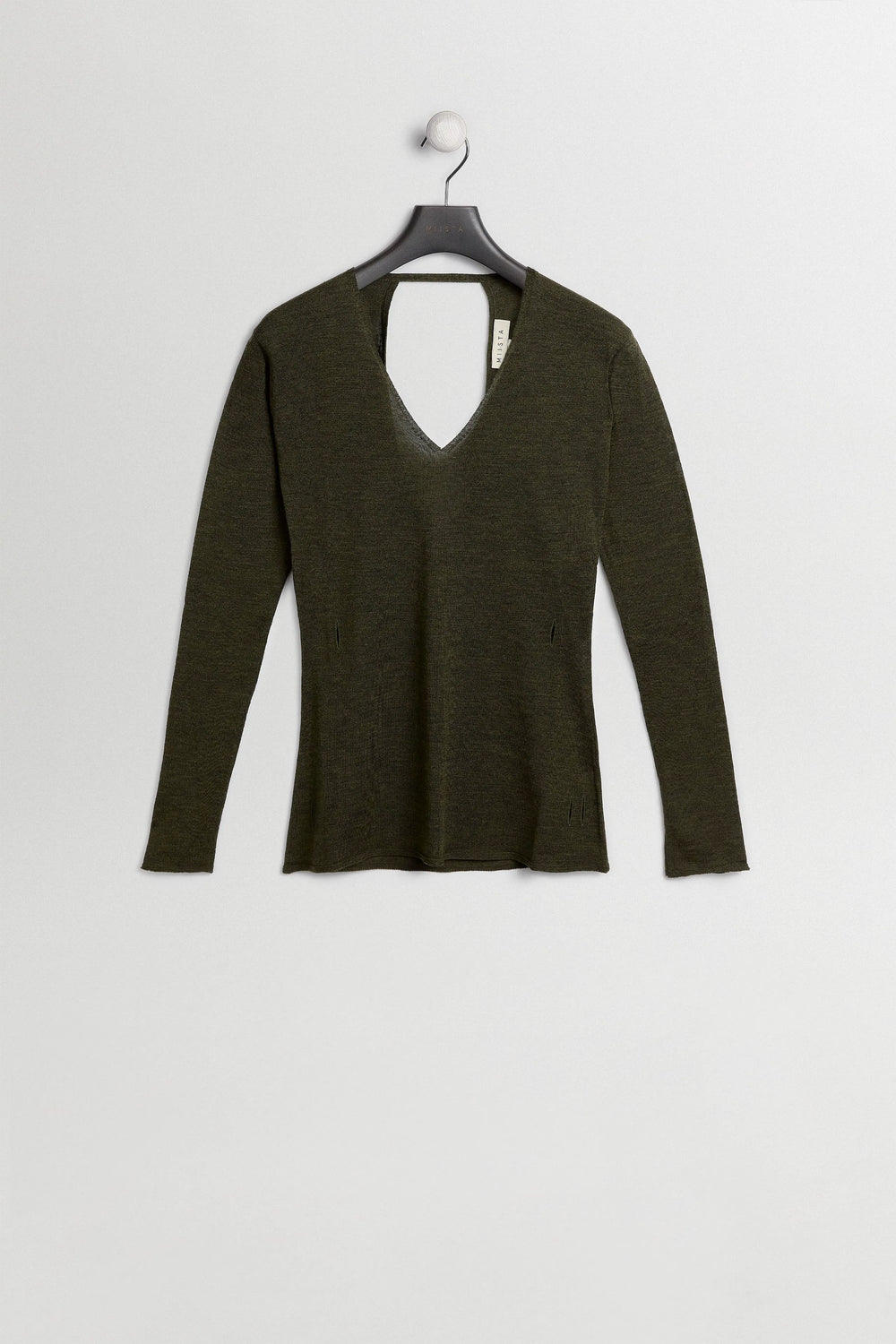 Yoko Jumper - Khaki Extra Fine Merino Knit | Miista | Designed & Handmade in Europe