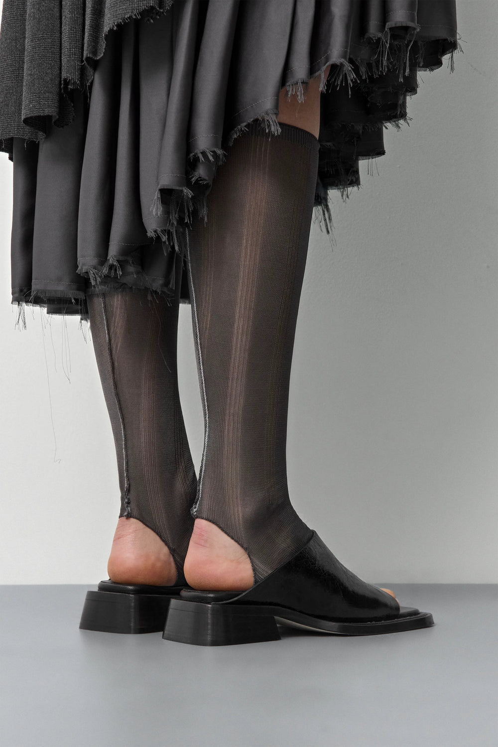 Alendra Black Asymmetric Sandals | Miista | Designed & Handmade in Europe