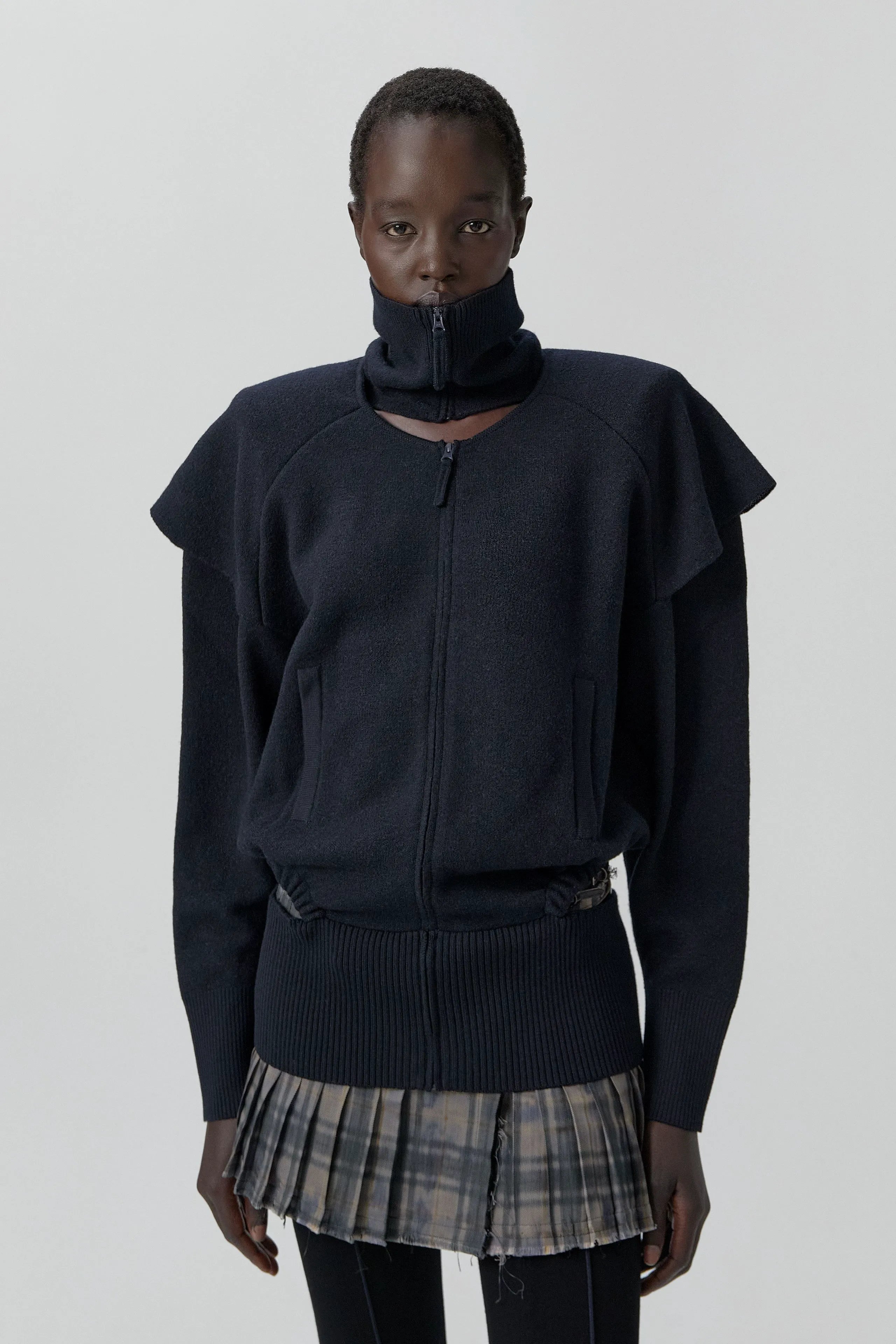 Agnes Jacket - Navy Extra Fine Merino Knit | Miista | Designed & Handmade in Europe