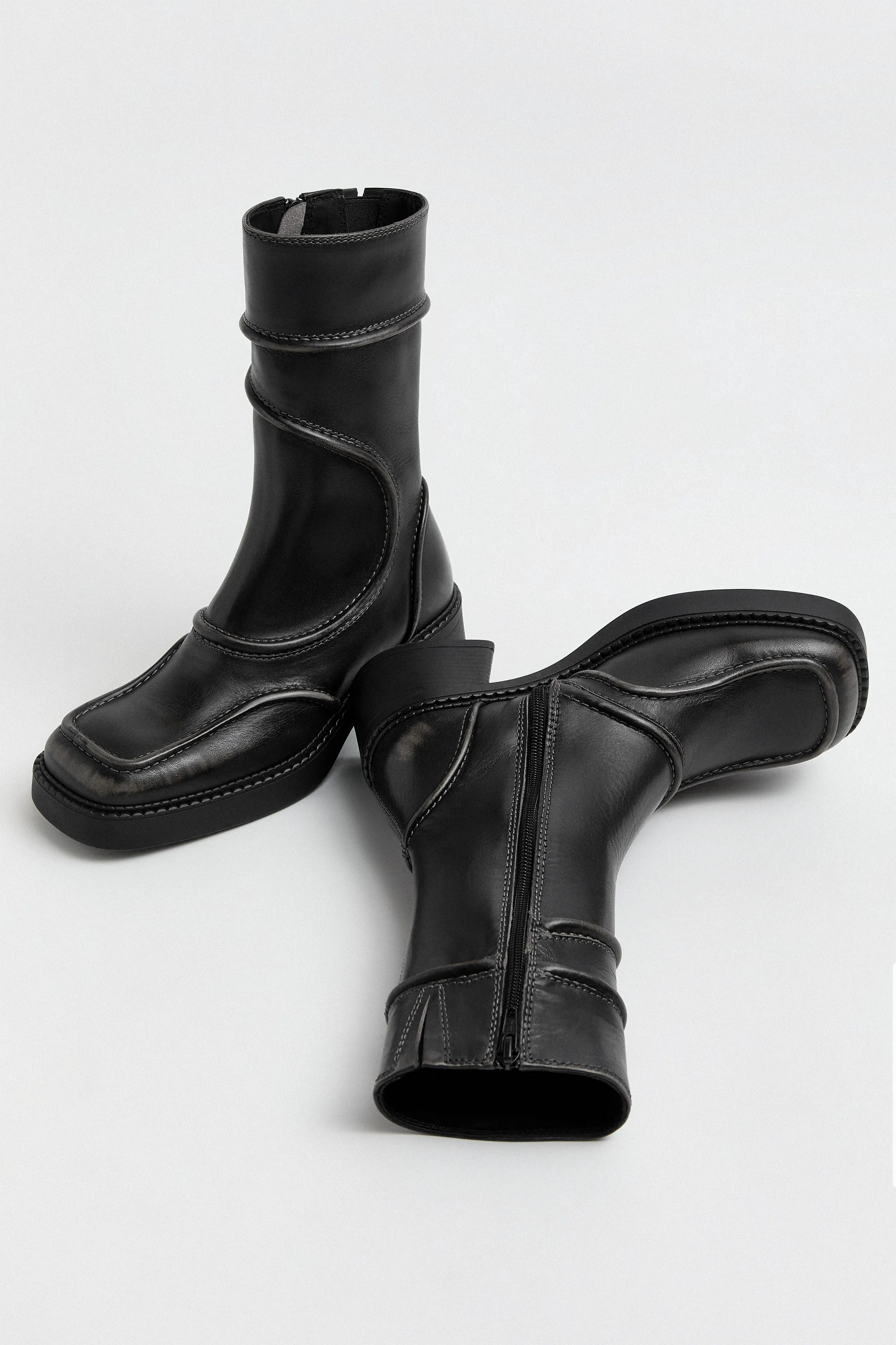 Malene Brushed Grey Ankle Boots | Miista | Designed & Handmade in Europe