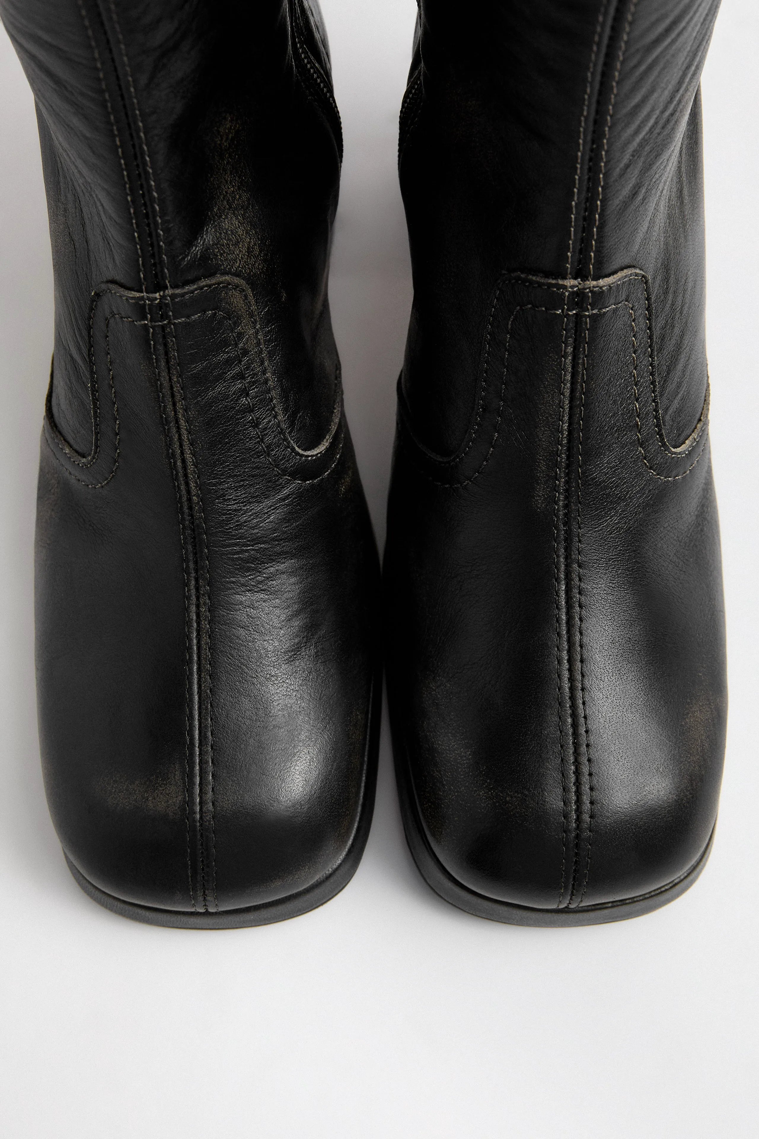 Donna Boots -  Black Brush Off Leather | Miista | Designed & Handmade in Europe