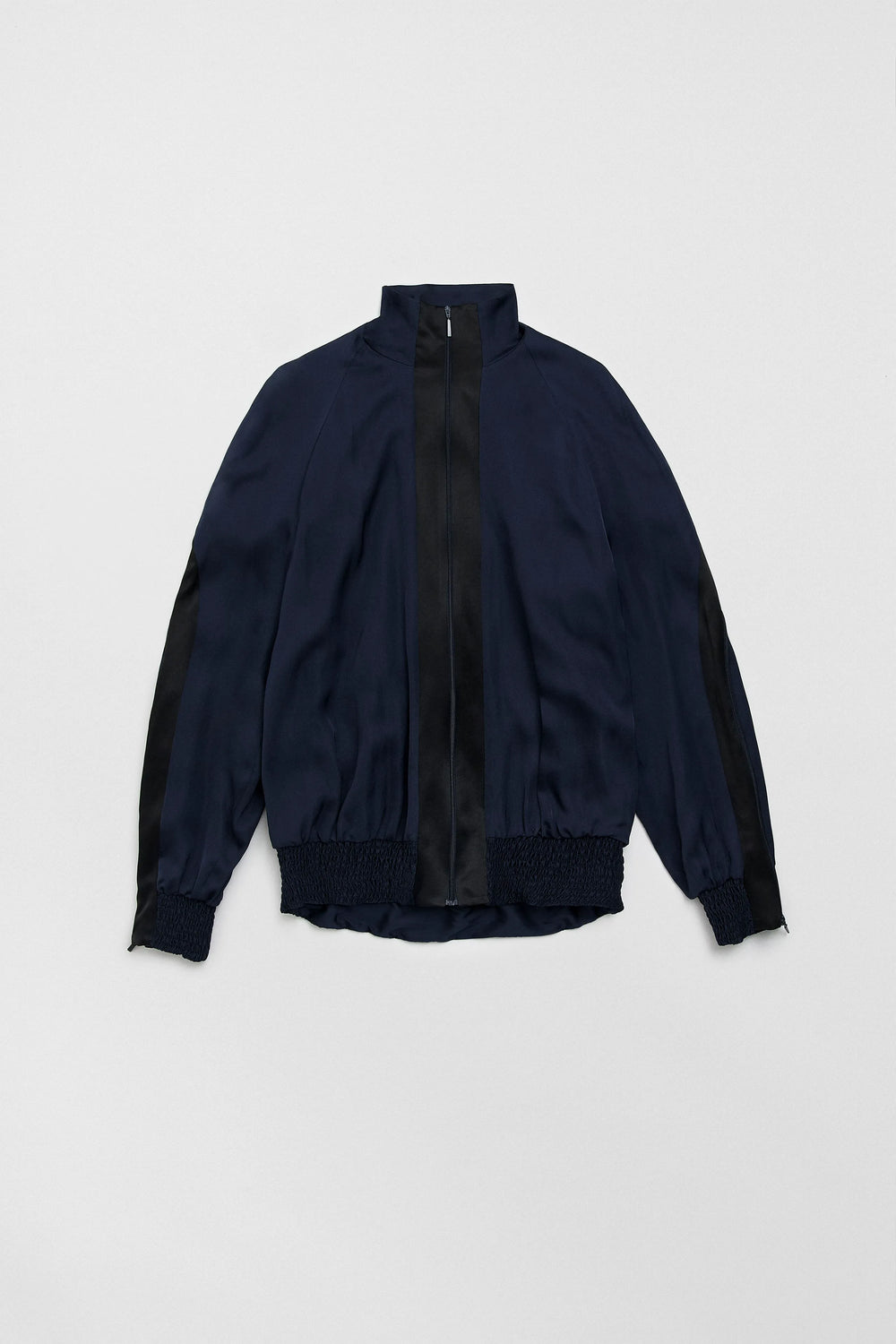Cressida Deep Blue And Black Bomber Jacket | Miista | Designed & Handmade in Europe