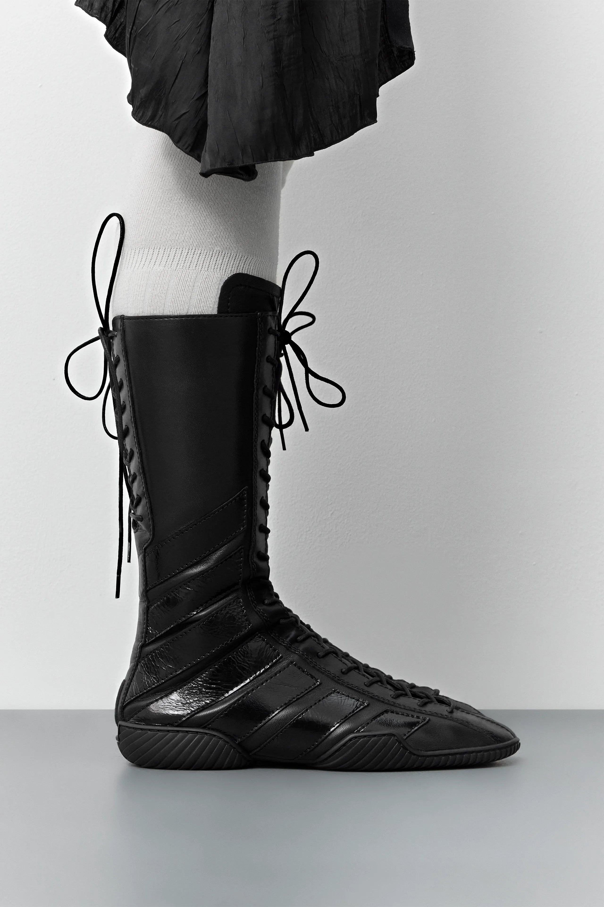 Imogen Black Lace Sneaker Boots | Miista | Designed & Handmade in Europe