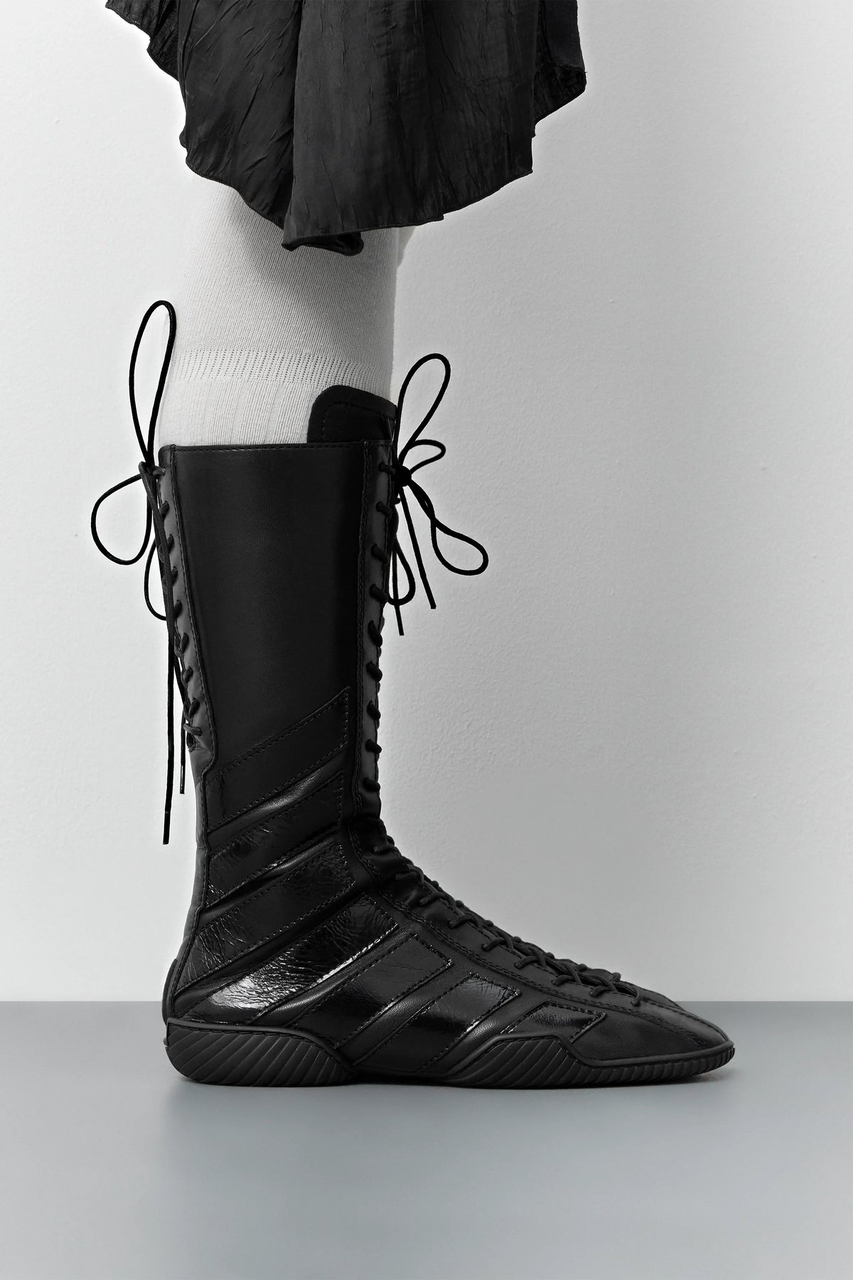 Imogen Black Lace Sneaker Boots | Miista | Designed & Handmade in Europe