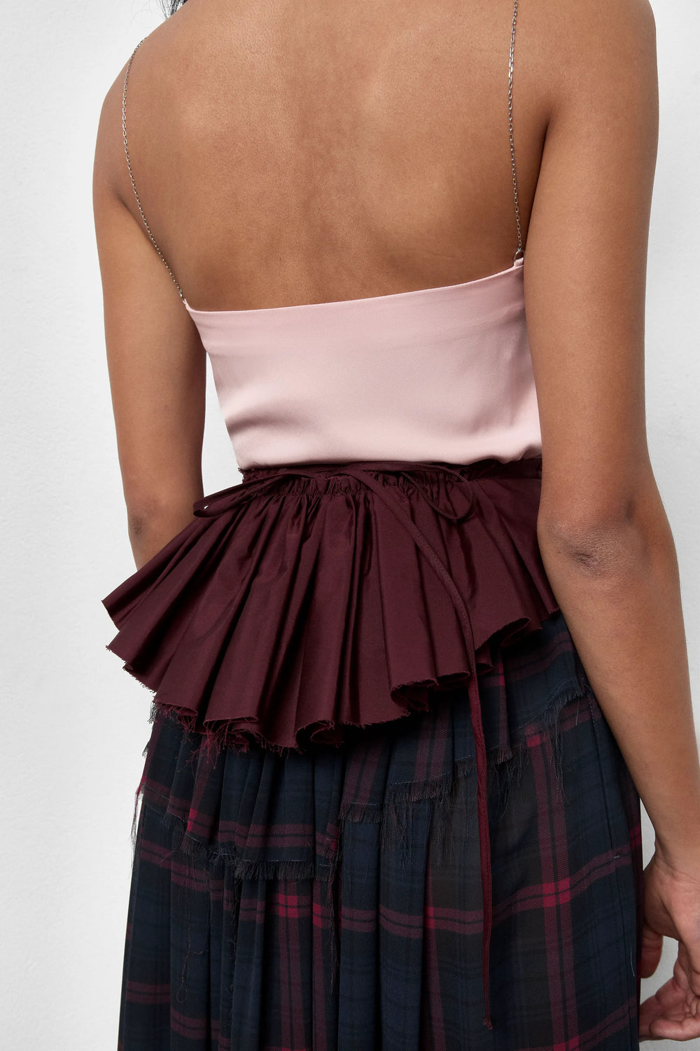 Vanny Burgundy Poplin Ruffle | Miista | Designed & Handmade in Europe