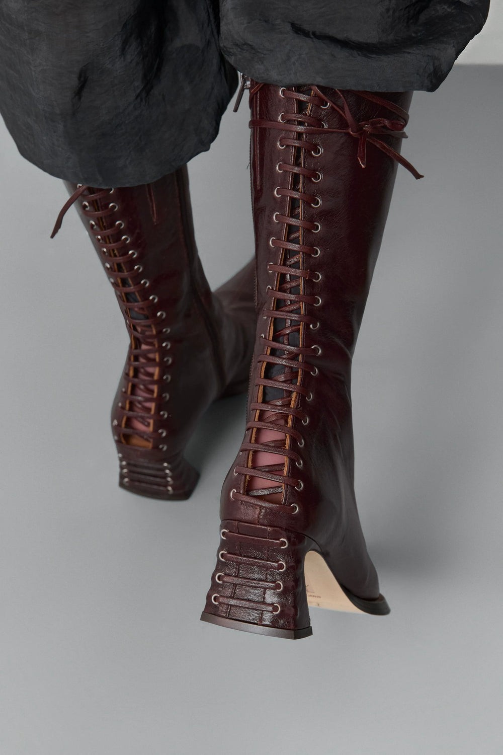 Shelley Brown Back Lace Boots | Miista | Designed & Handmade in Europe