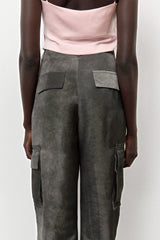 Jaidy Dark Grey Cargo Trousers | Miista | Designed & Handmade in Europe