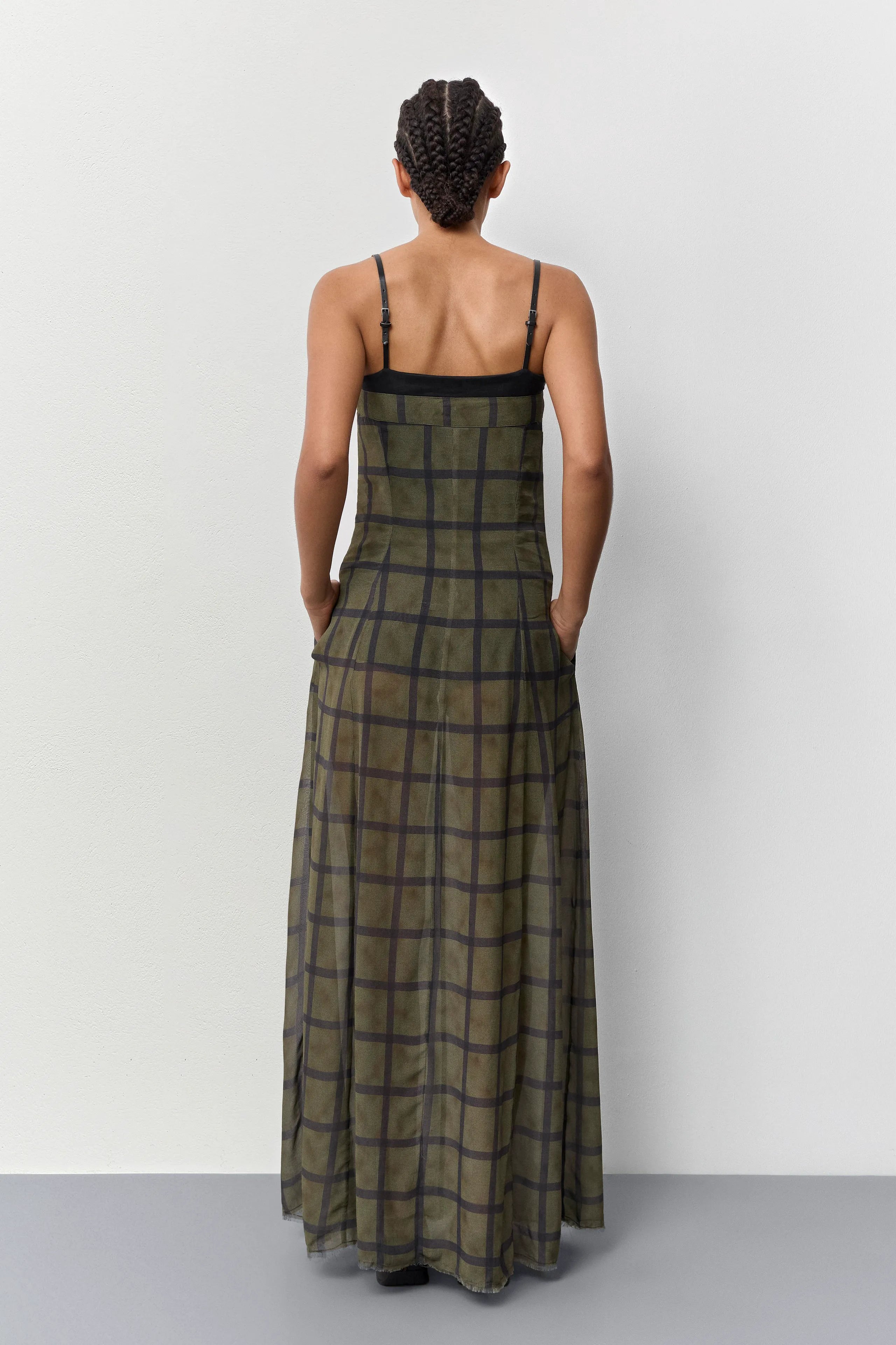 Kelemi Georgette Check Dress | Miista | Designed & Handmade in Europe