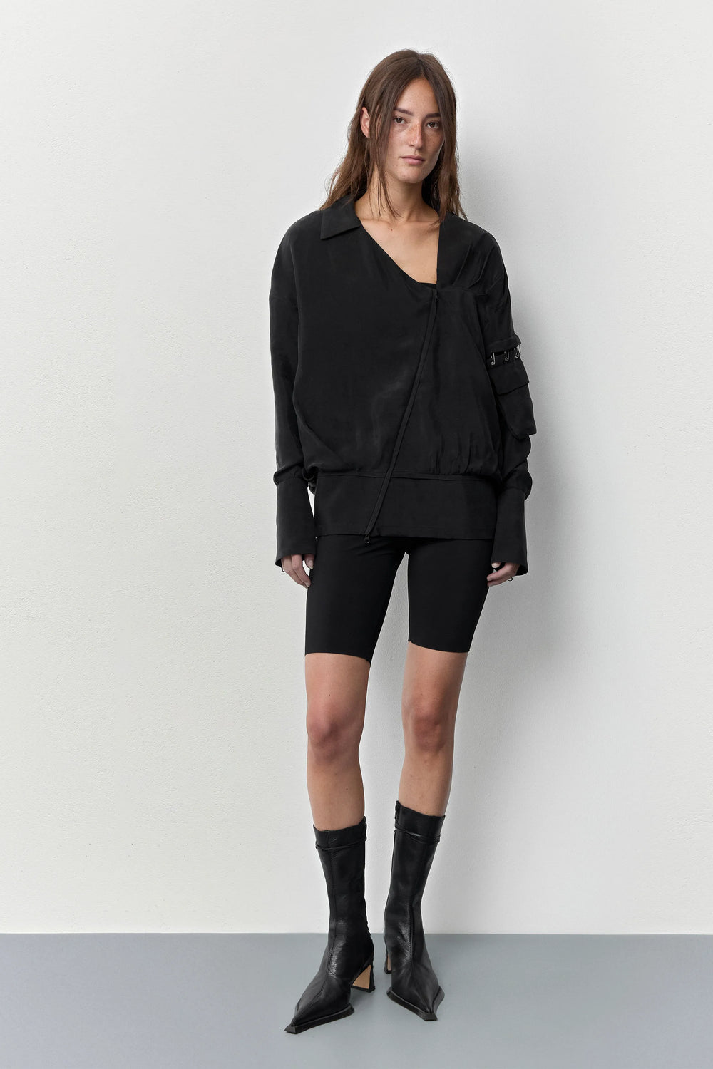 Noxi Black Asymmetric Jacket | Miista | Designed & Handmade in Europe