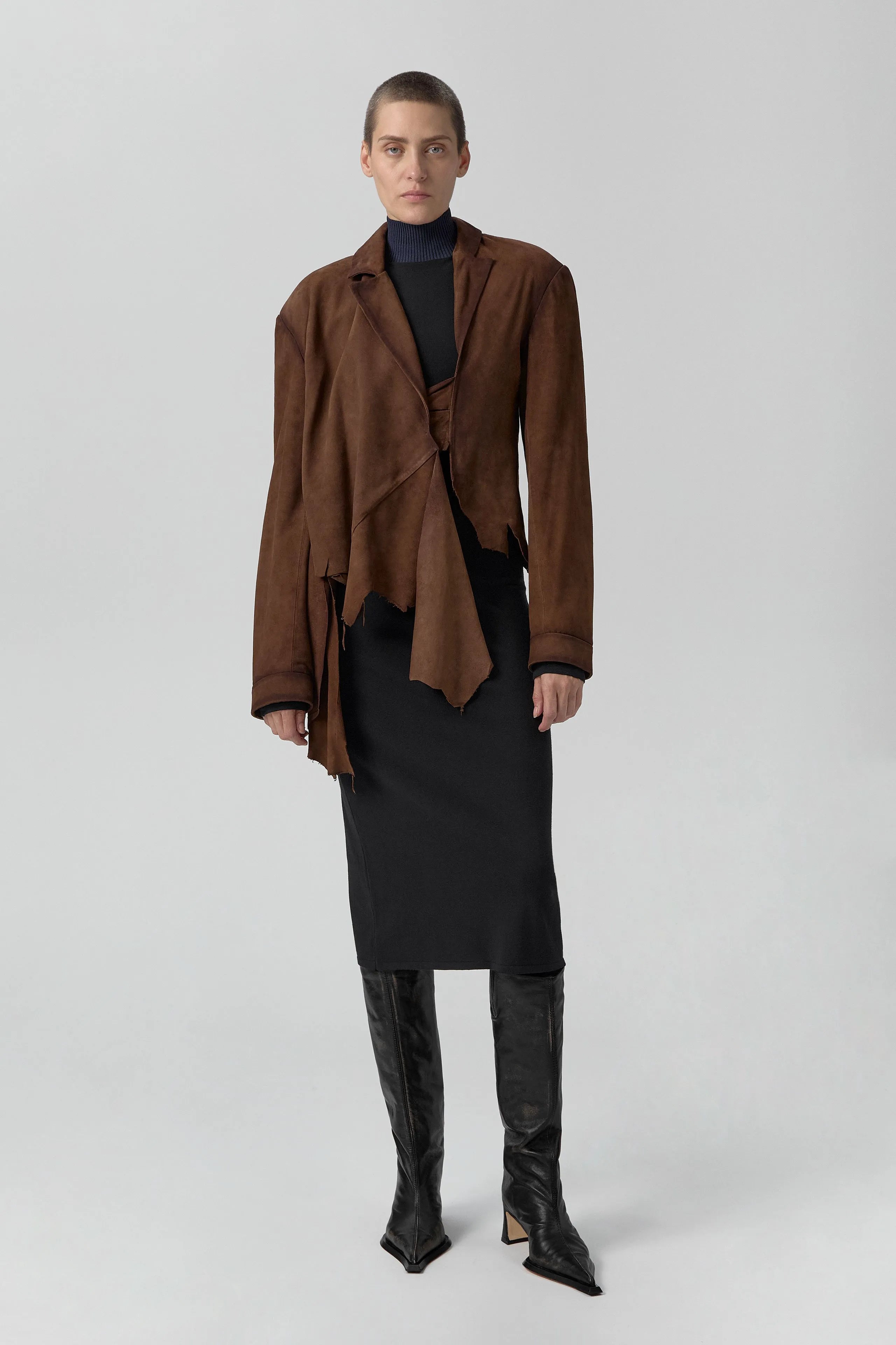 Steph Tan Wrapped Leather Jacket | Miista | Designed & Handmade in Europe