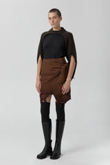 Lupe Wrapped Leather Skirt | Miista | Designed & Handmade in Europe