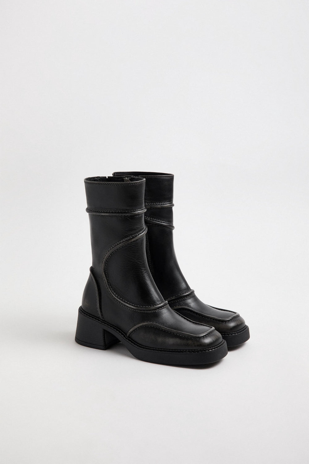 Malene Brushed Grey Ankle Boots | Miista | Designed & Handmade in Europe