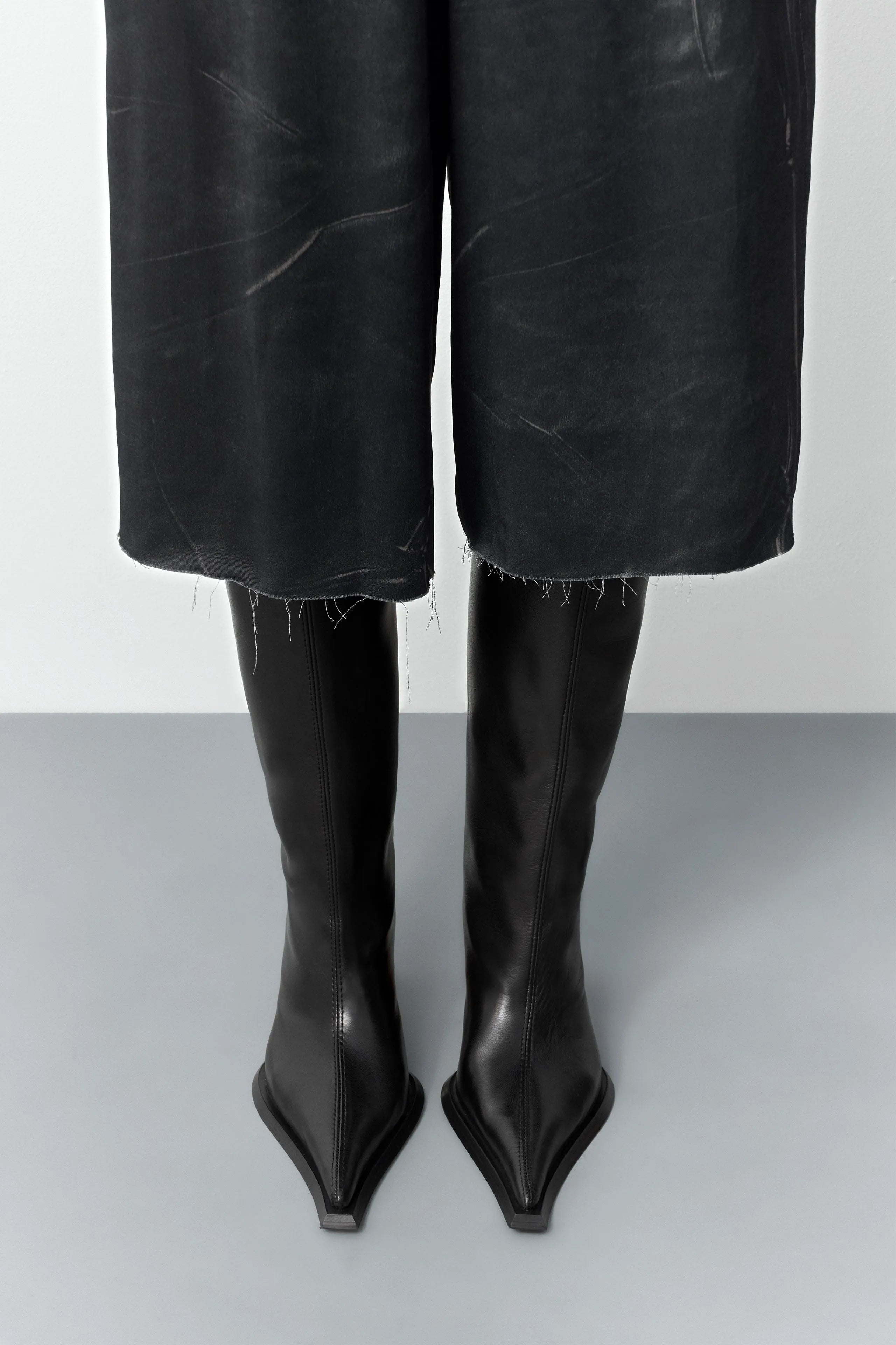 Charlene Black Back Belt Tall Boots | Miista | Designed & Handmade in Europe