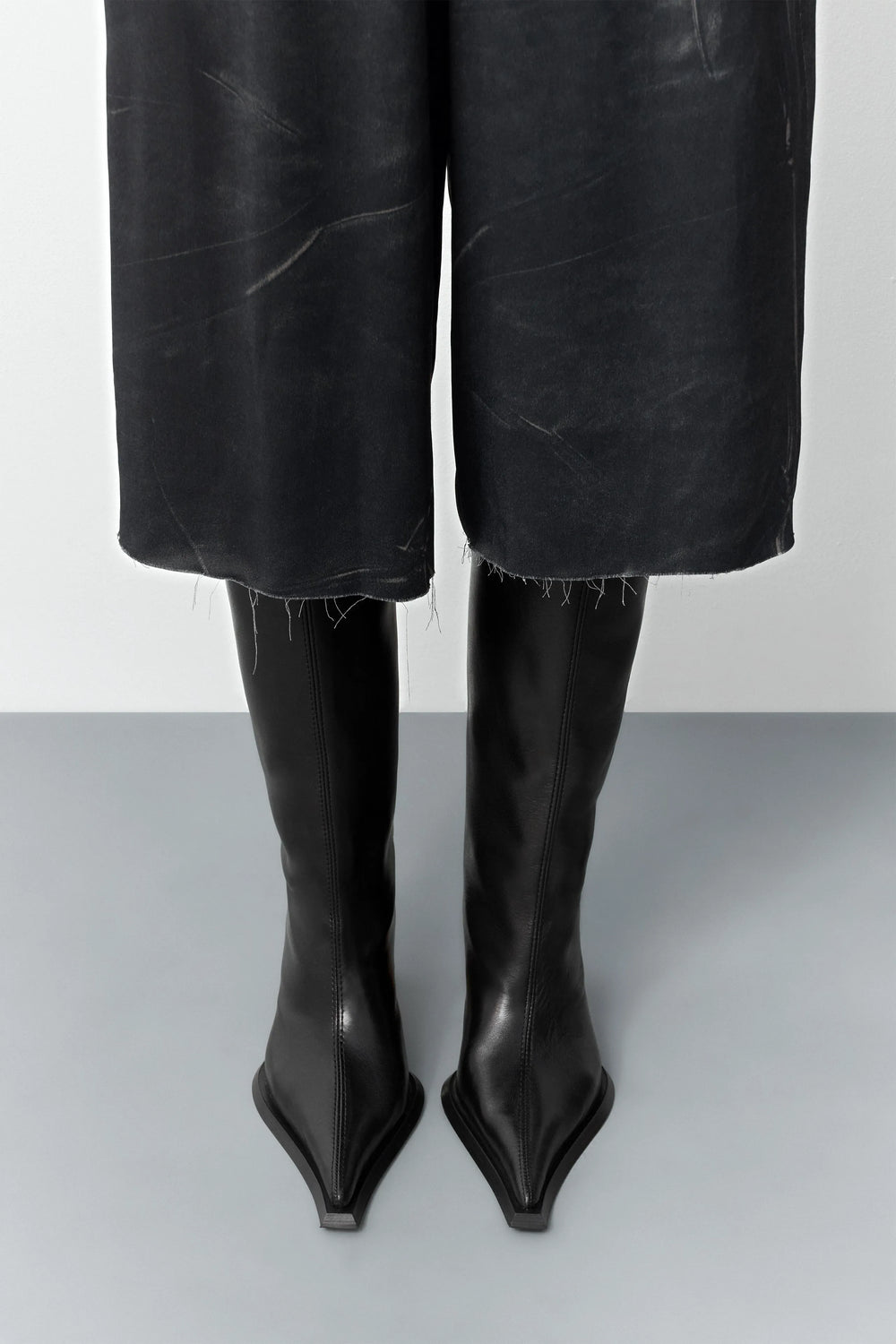 Charlene Black Back Belt Tall Boots | Miista | Designed & Handmade in Europe