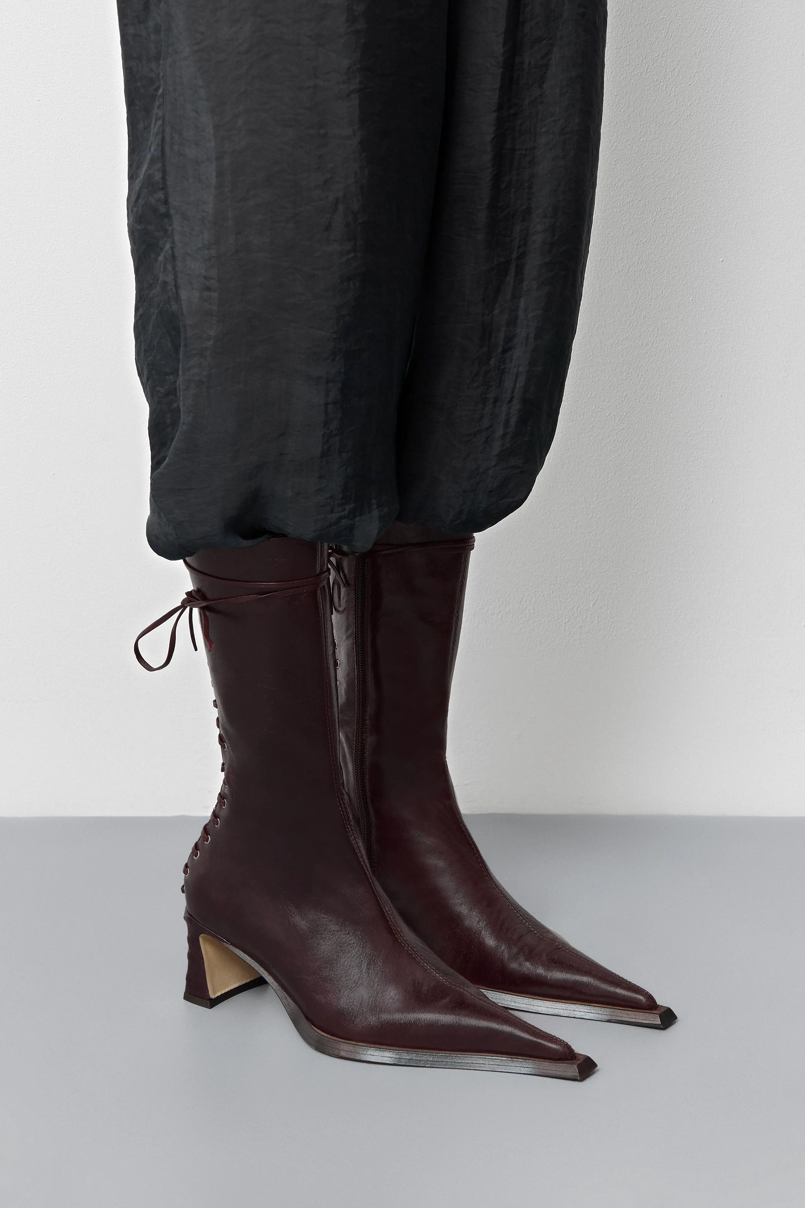 Shelley Brown Back Lace Boots | Miista | Designed & Handmade in Europe