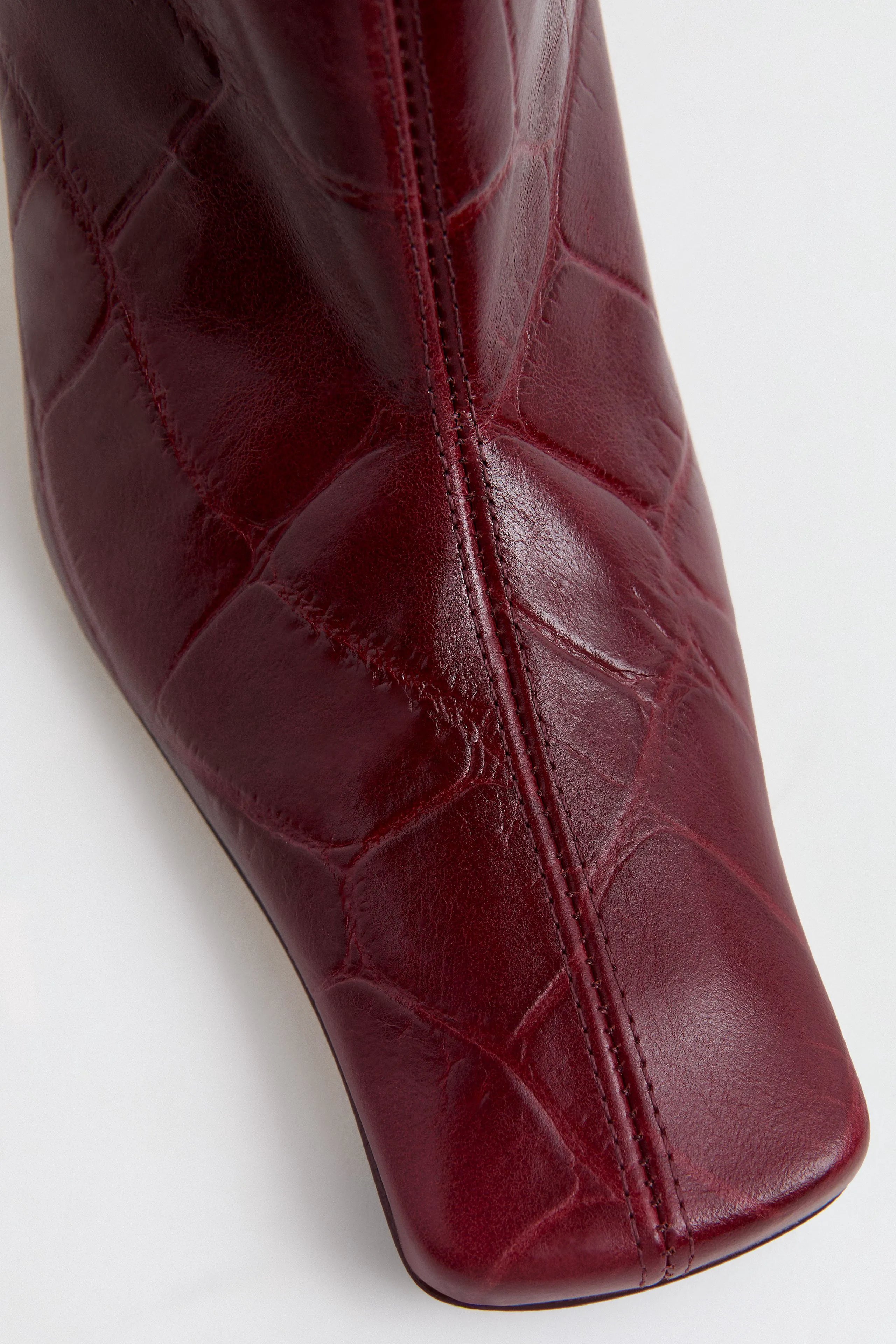 Araxi Boots -  Red Croc Embossed Leather  | Miista | Designed & Handmade in Europe