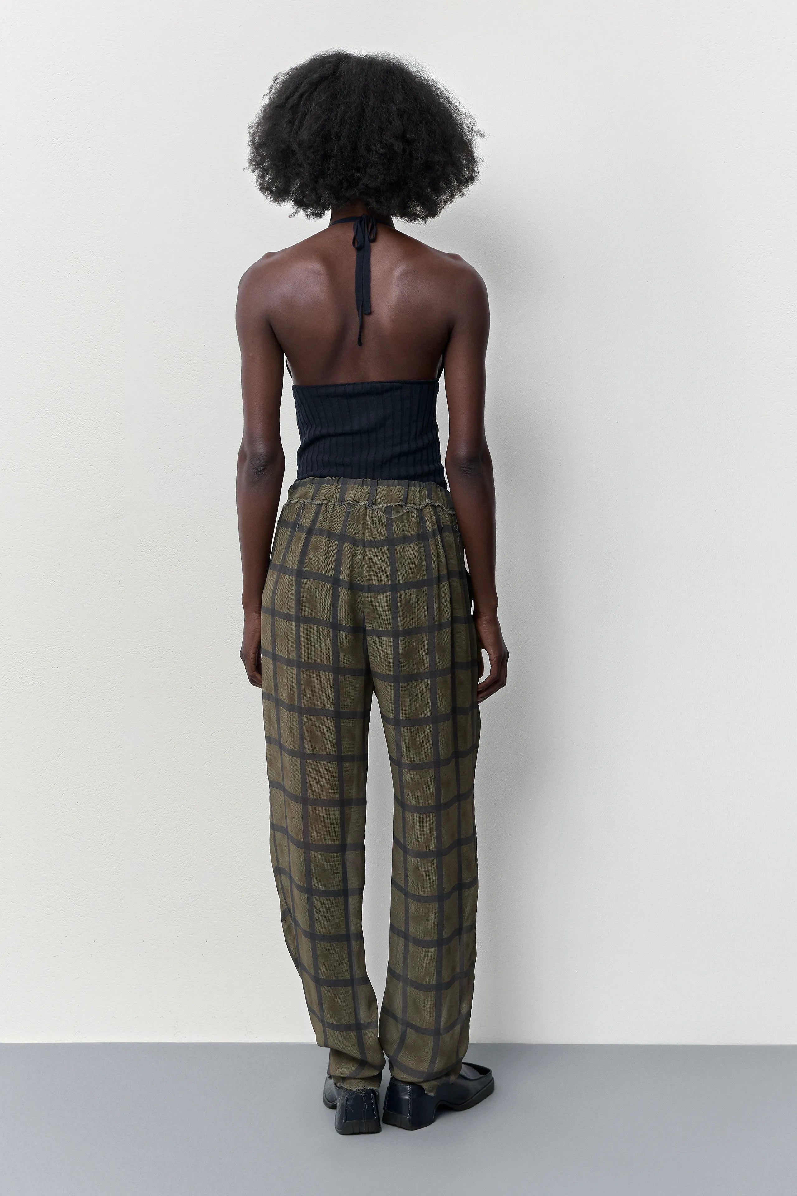 Tessan Georgette Check Trousers | Miista | Designed & Handmade in Europe