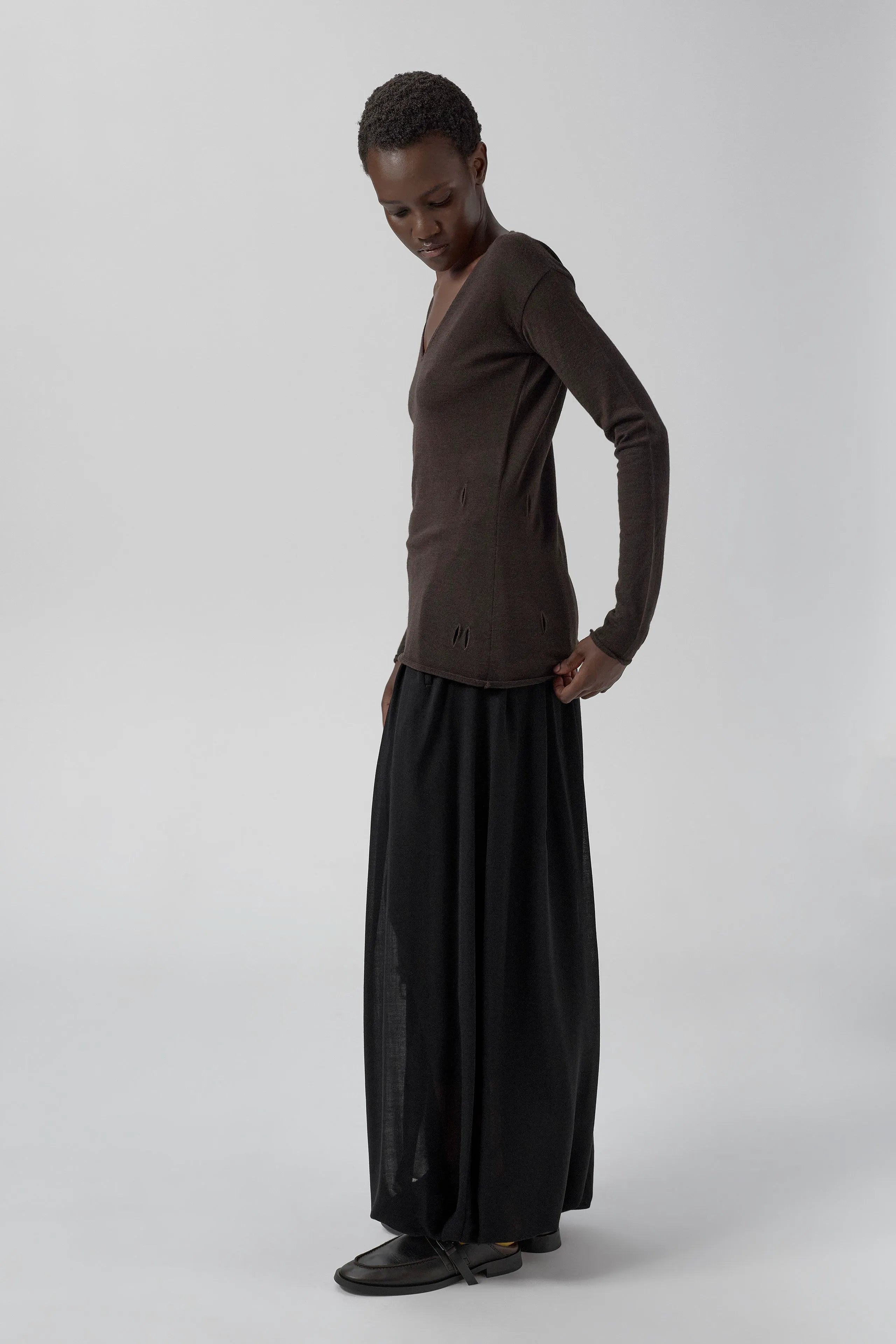 Yoko Jumper - Brown Extra Fine Merino Knit | Miista | Designed & Handmade in Europe