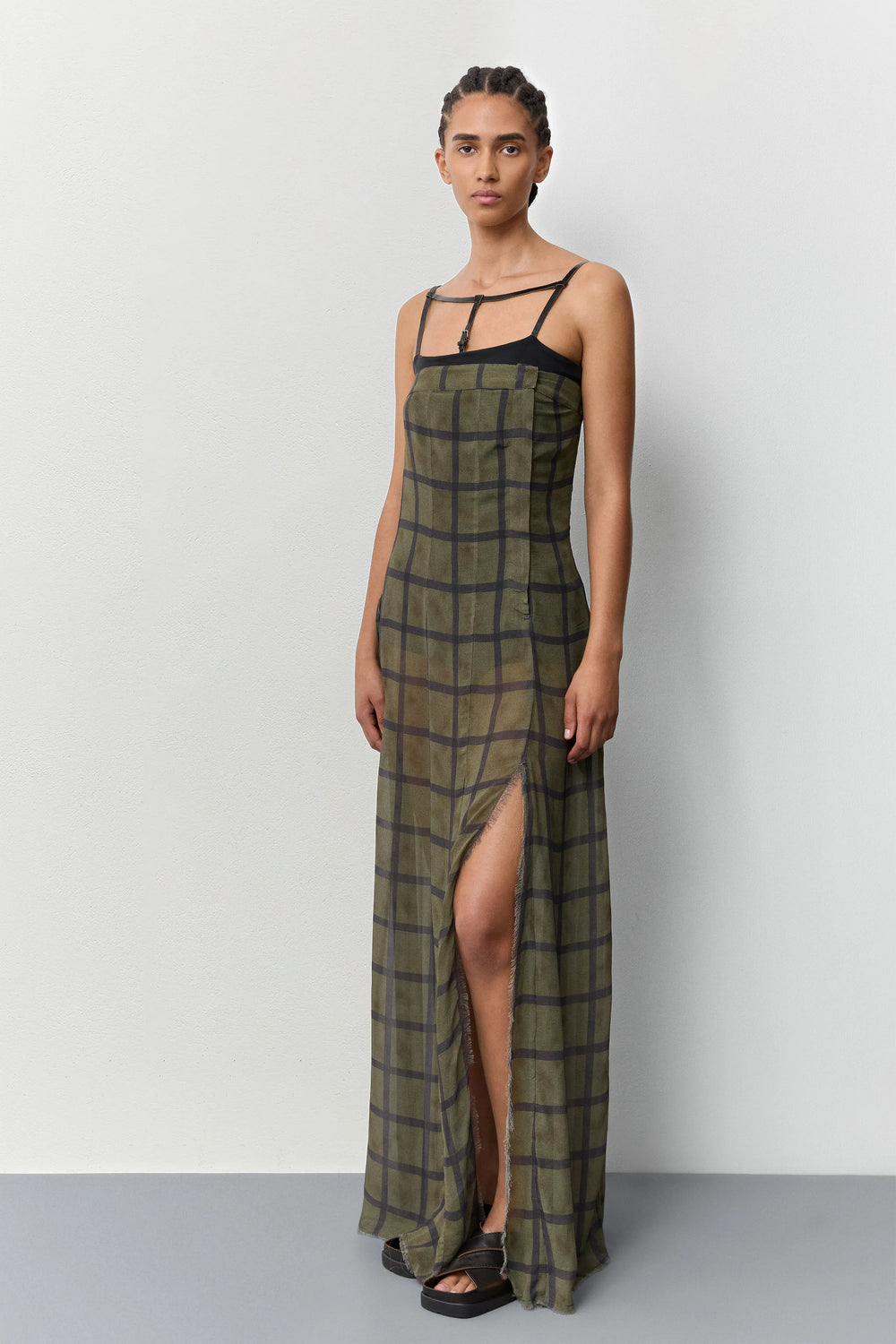 Kelemi Georgette Check Dress | Miista | Designed & Handmade in Europe
