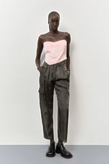 Jaidy Dark Grey Cargo Trousers | Miista | Designed & Handmade in Europe