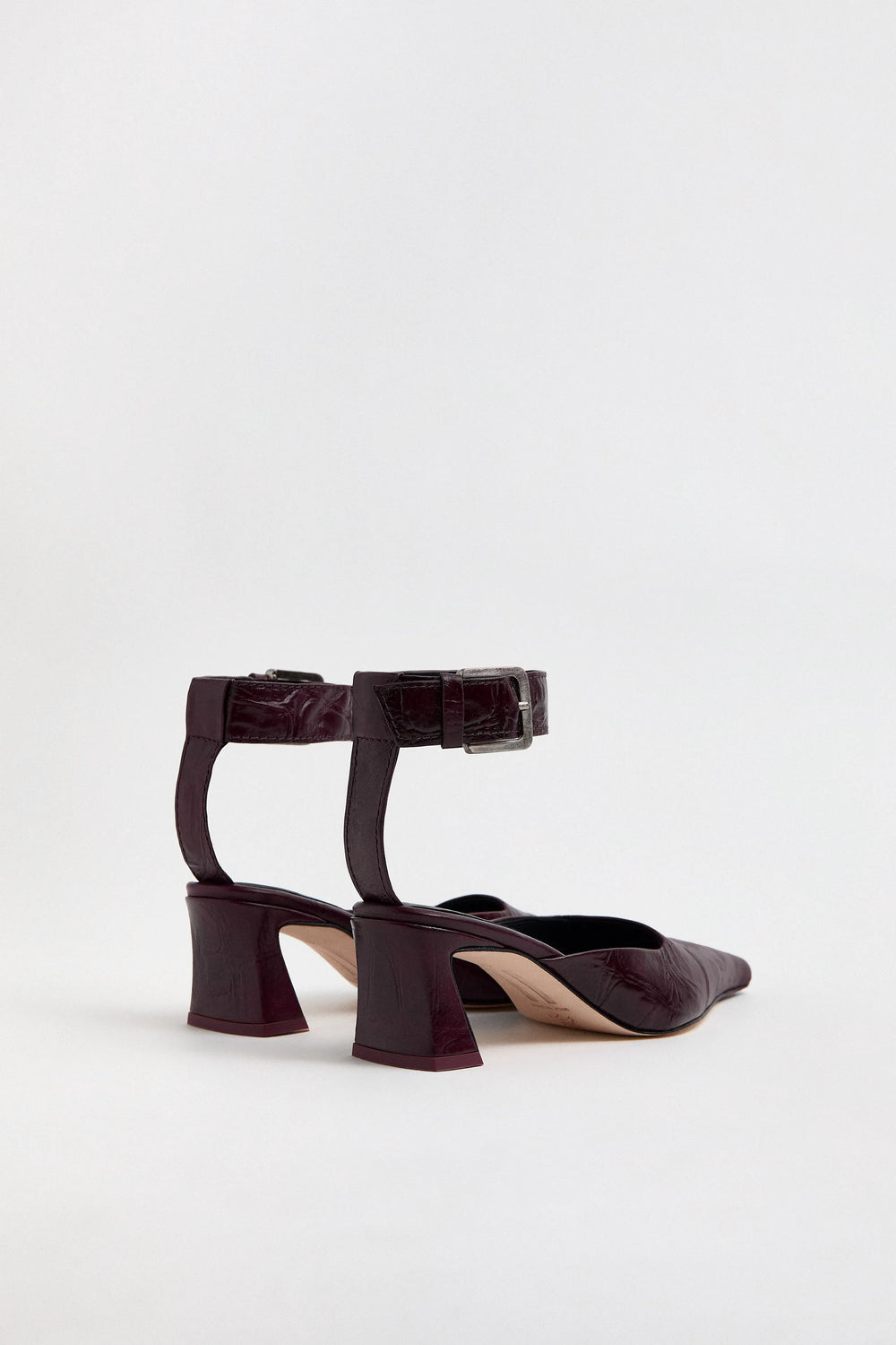 Qori Courts - Plum Croc Embossed Leather | Miista | Designed & Handmade in Europe