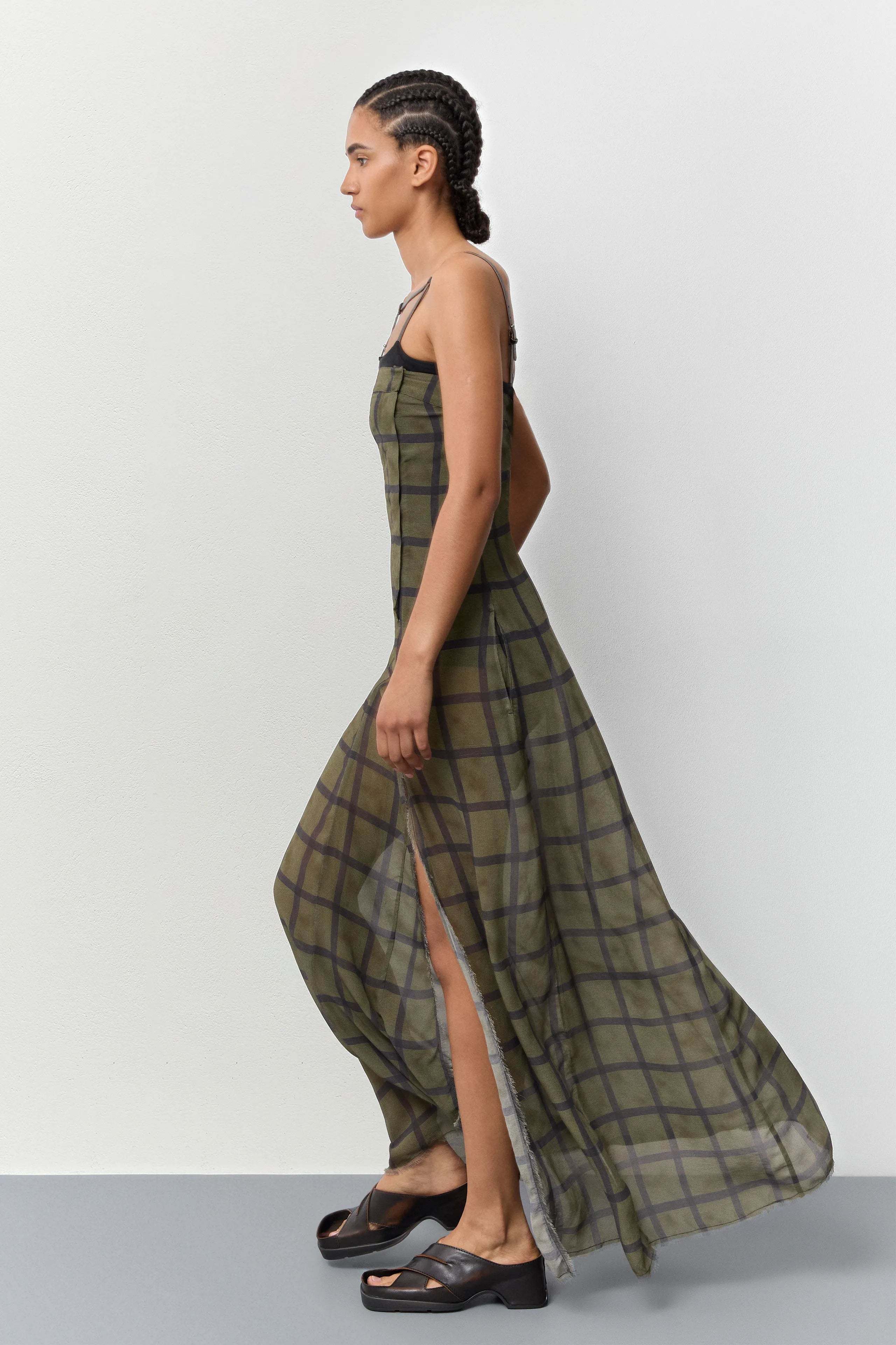 Kelemi Georgette Check Dress | Miista | Designed & Handmade in Europe
