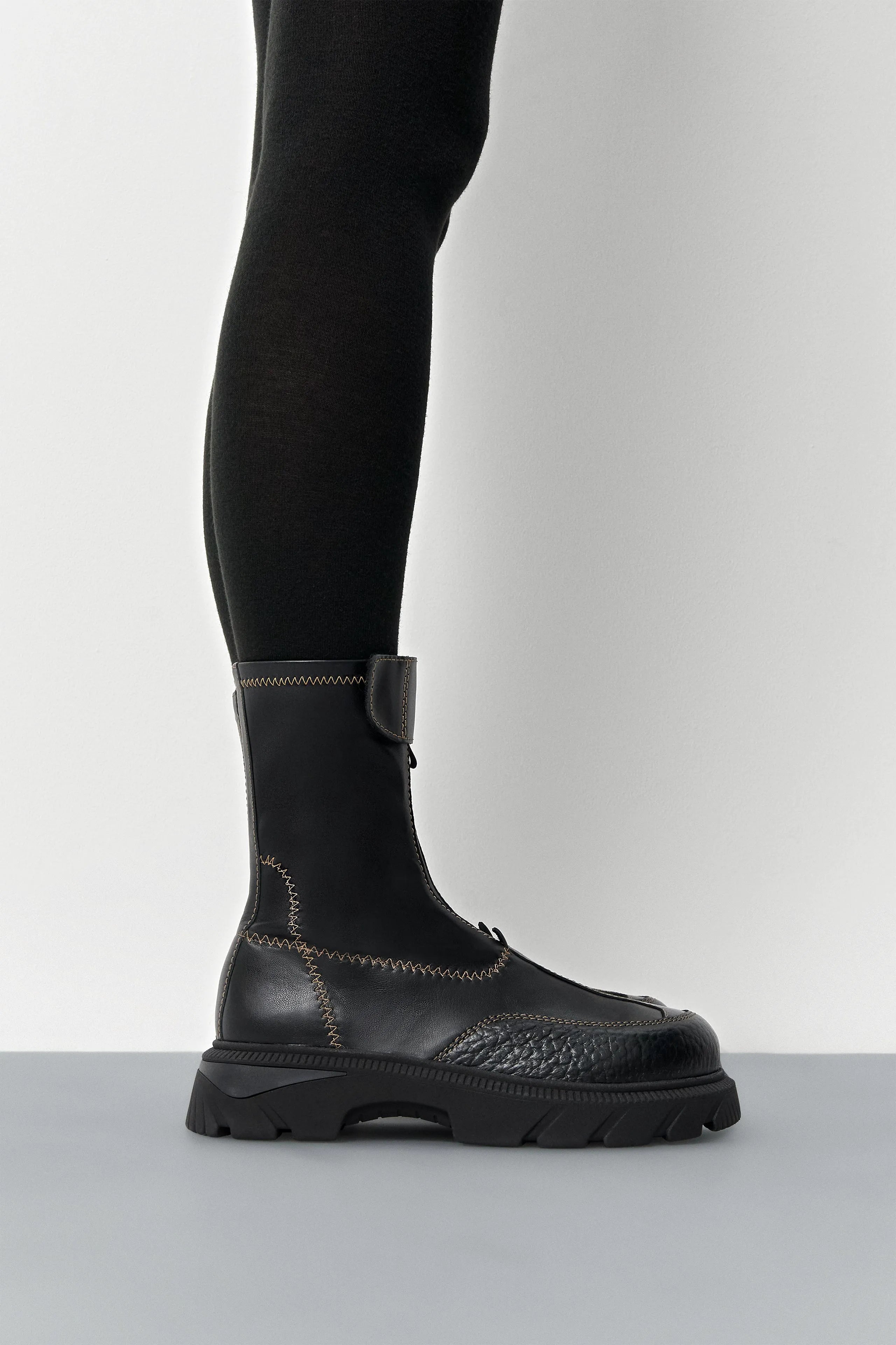 Danica Black/Beige Ankle Boots | Miista | Designed & Handmade in Europe
