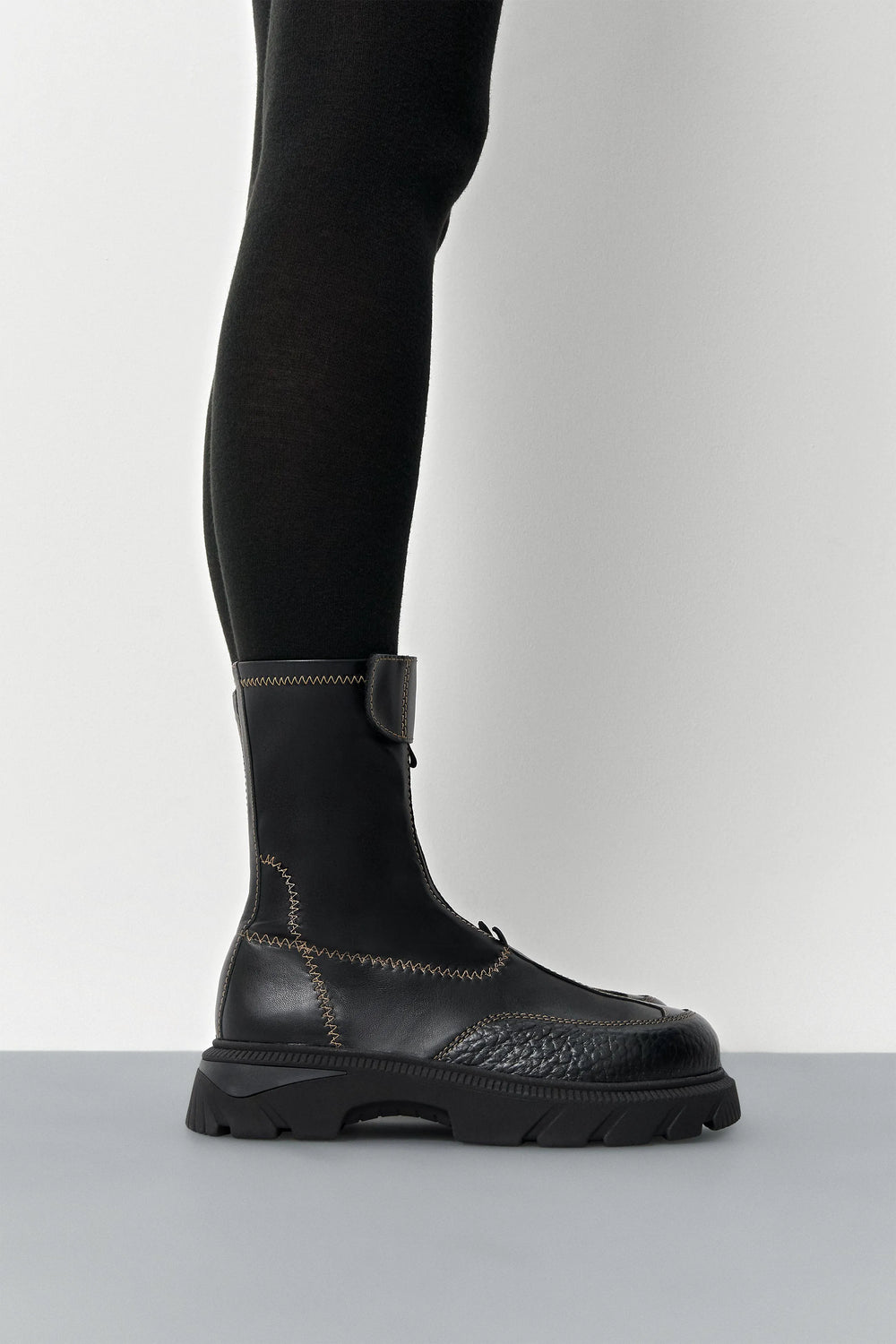 Danica Black/Beige Ankle Boots | Miista | Designed & Handmade in Europe