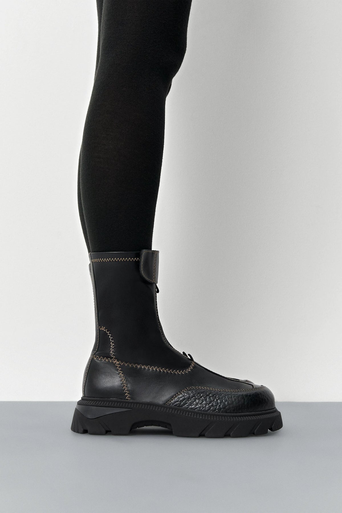 Danica Black/Beige Ankle Boots | Miista | Designed & Handmade in Europe