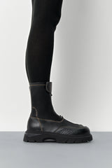 Danica Black/Beige Ankle Boots | Miista | Designed & Handmade in Europe