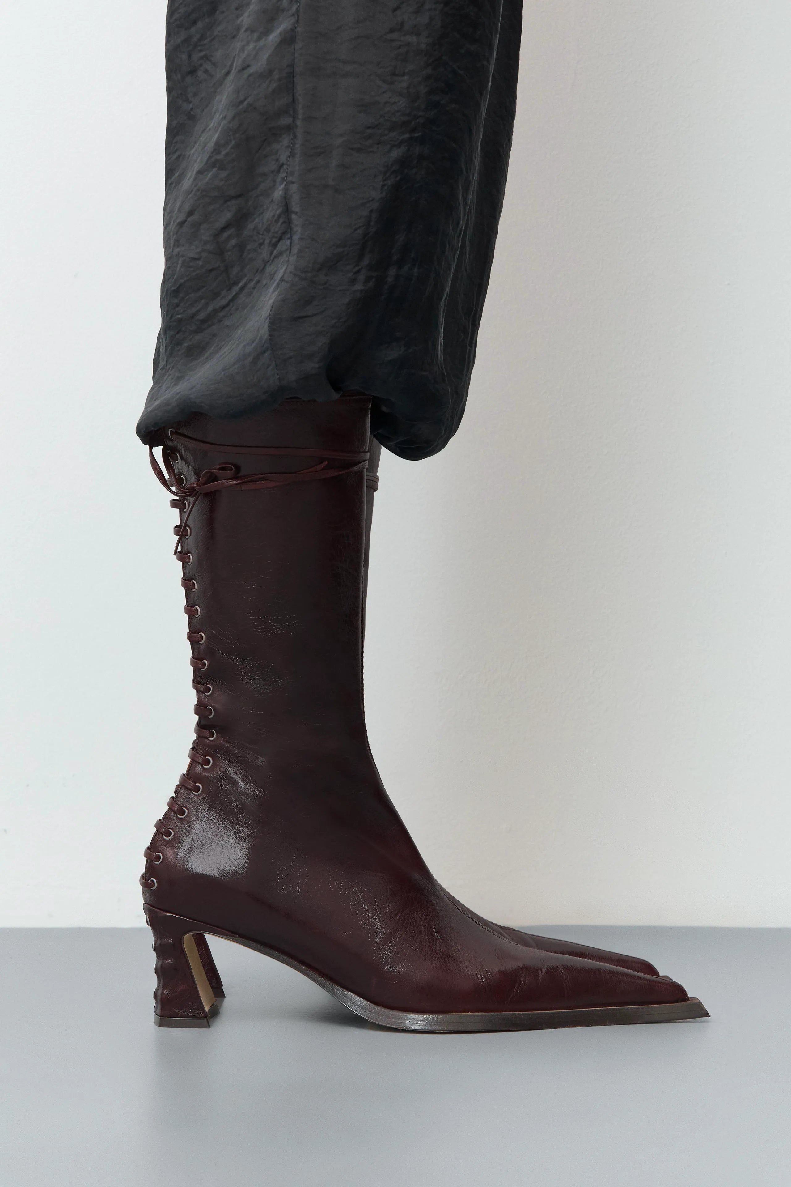 Shelley Brown Back Lace Boots | Miista | Designed & Handmade in Europe