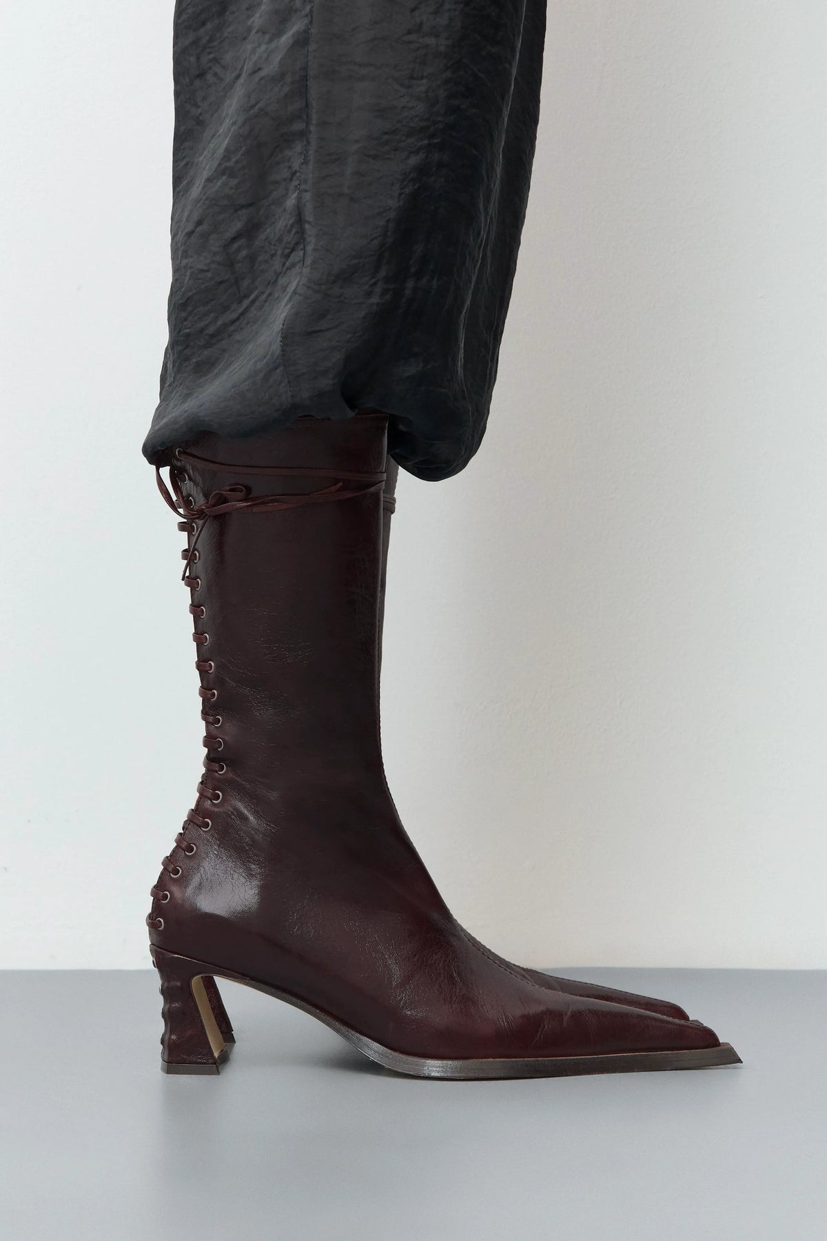 Shelley Brown Back Lace Boots | Miista | Designed & Handmade in Europe