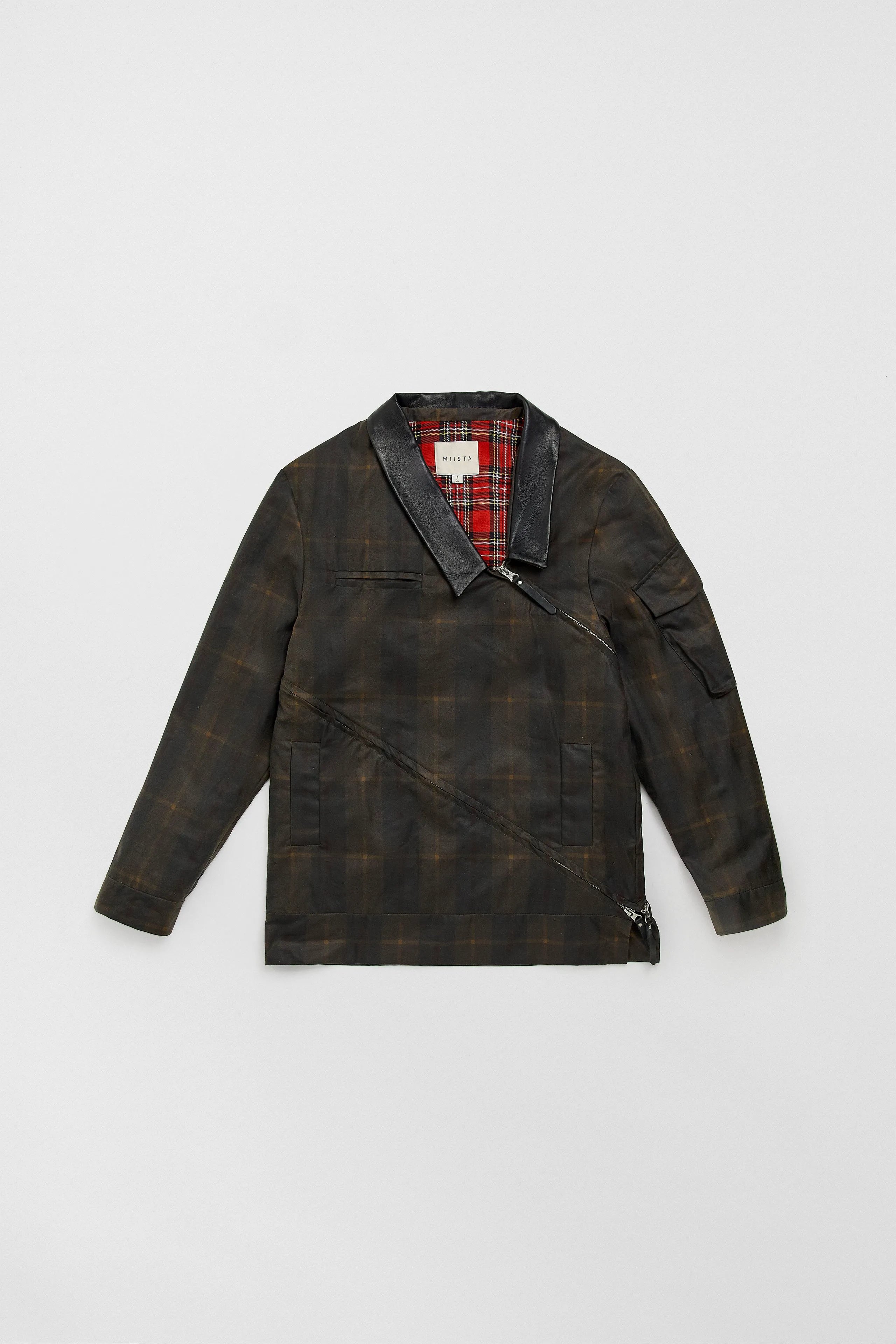 Marla Brown Checked Detachable Jacket | Miista | Designed & Handmade in Europe