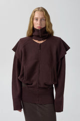 Agnes Jacket - Burgundy Extra Fine Merino Knit | Miista | Designed & Handmade in Europe