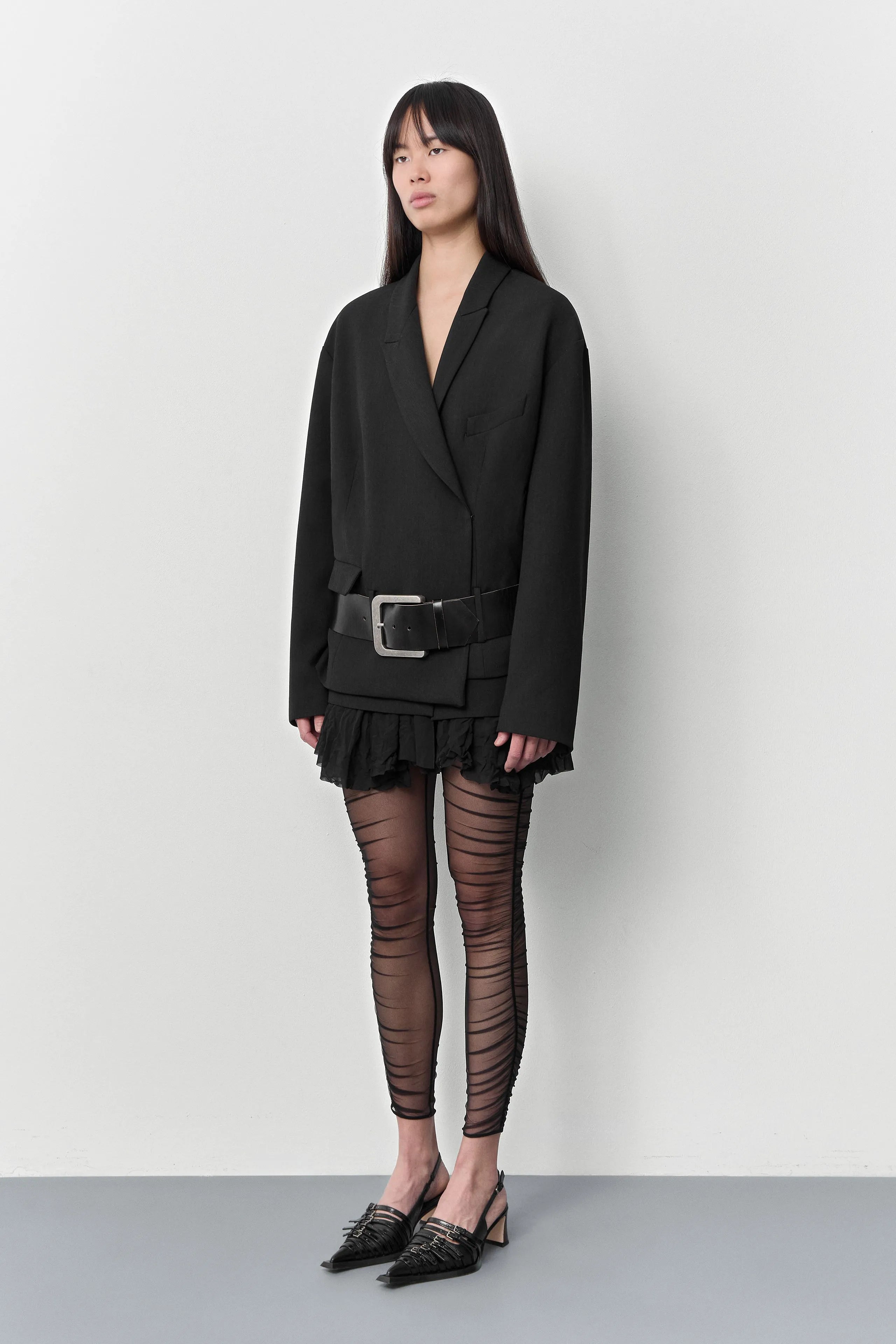 Hester Black Belt Blazer Jacket | Miista | Designed & Handmade in Europe