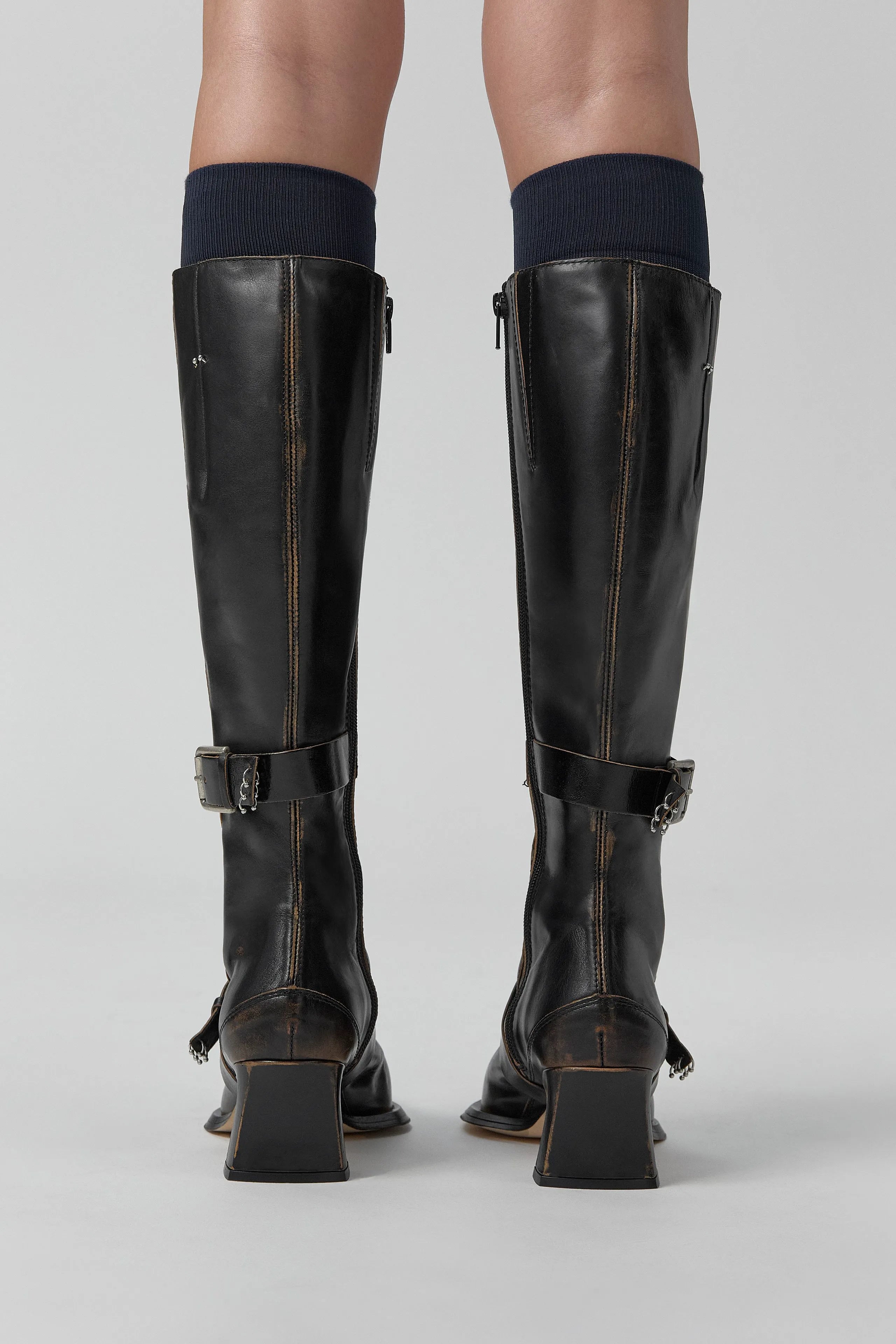 Eliya Boots - Brown Brush Off Leather | Miista | Designed & Handmade in Europe