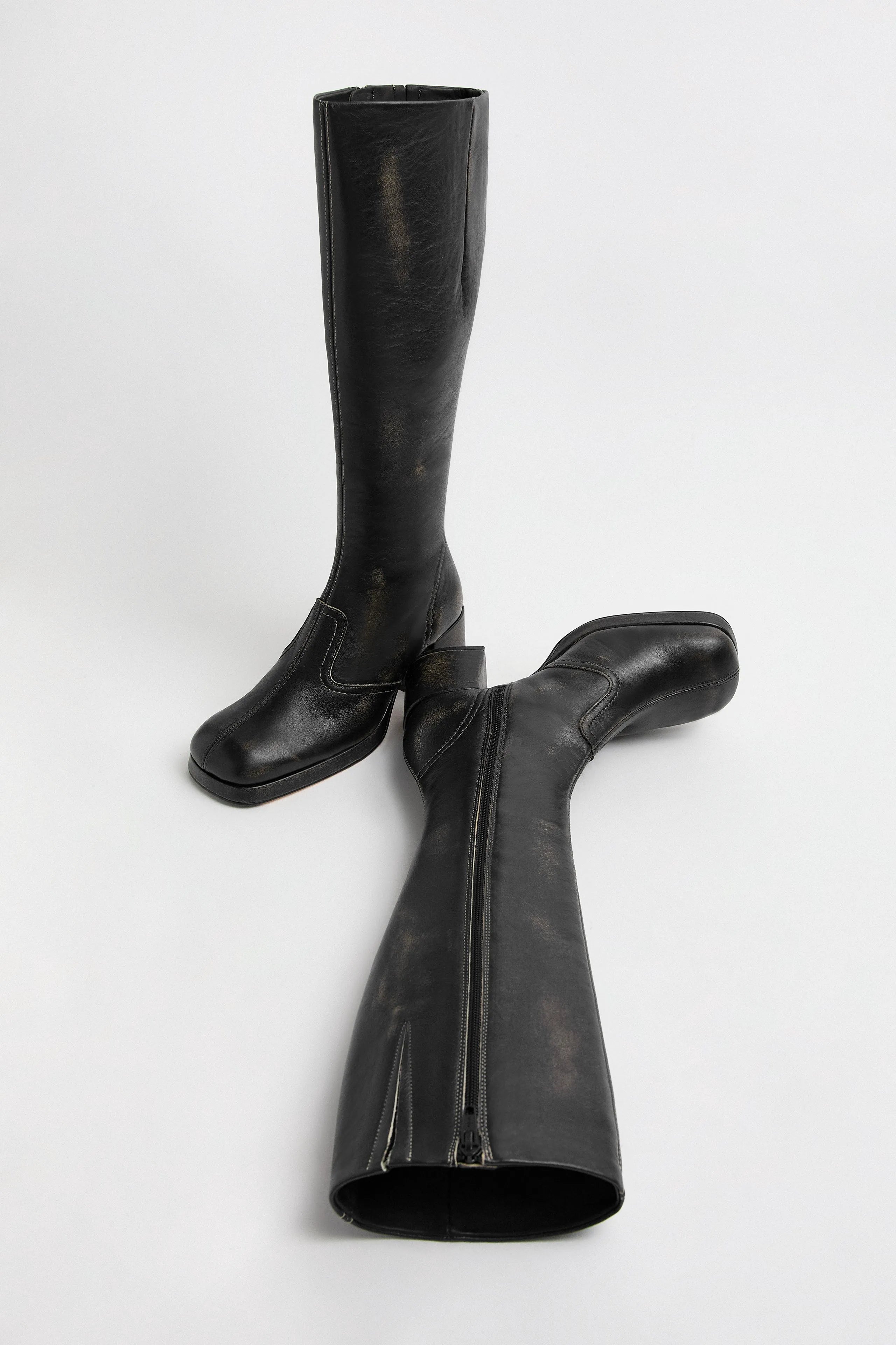 Donna Boots -  Black Brush Off Leather | Miista | Designed & Handmade in Europe