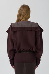 Agnes Jacket - Burgundy Extra Fine Merino Knit | Miista | Designed & Handmade in Europe