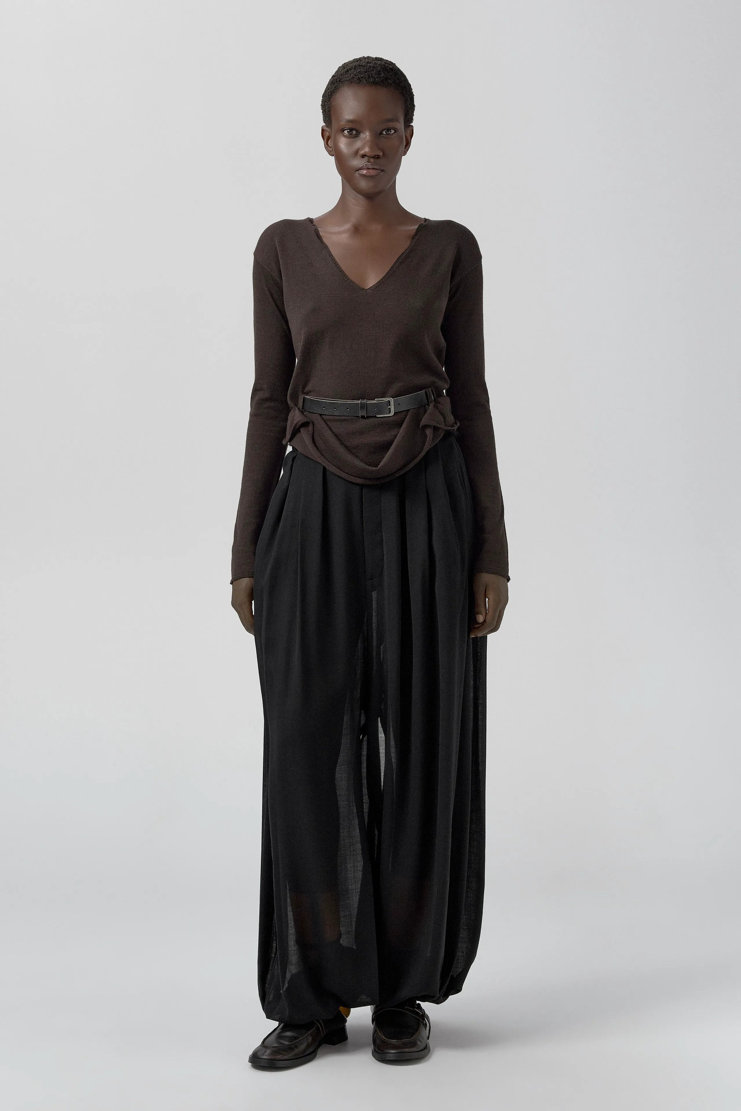 Yoko Jumper - Brown Extra Fine Merino Knit | Miista | Designed & Handmade in Europe