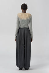 Kara Trousers - Grey Pleated Virgin Wool | Miista | Designed & Handmade in Europe