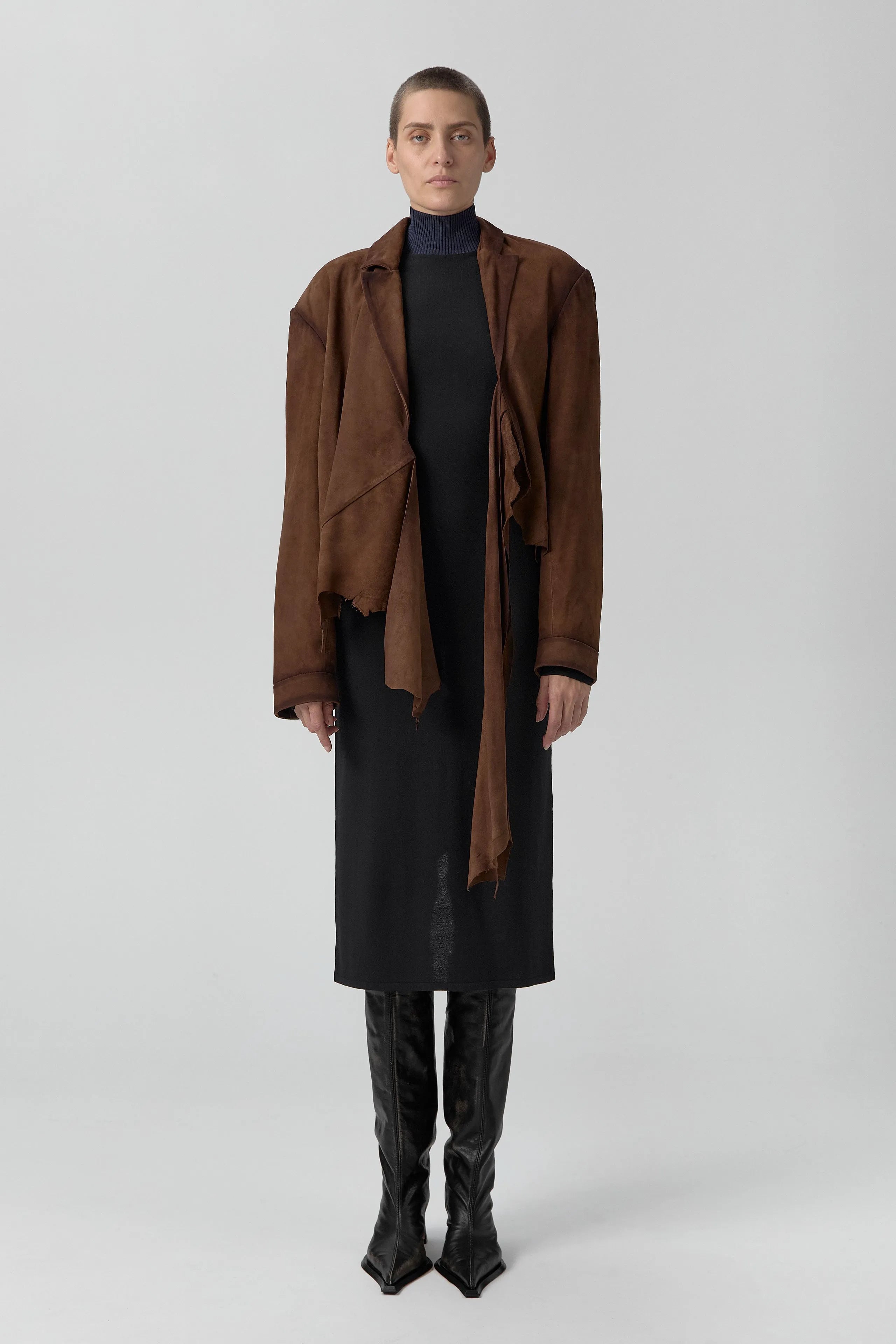 Steph Tan Wrapped Leather Jacket | Miista | Designed & Handmade in Europe